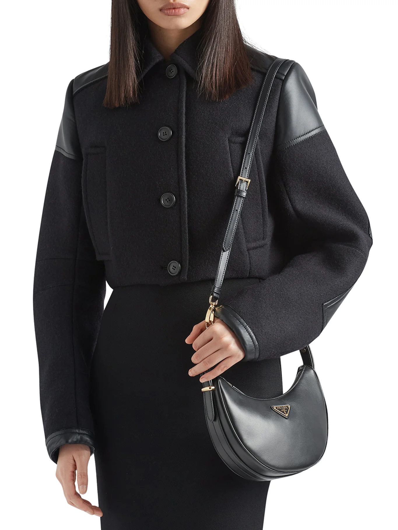PRADA ARQUÉ LEATHER SHOULDER BAG - Image 3
