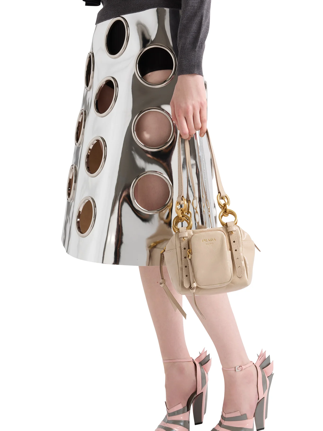 PRADA DANGLE MINI LEATHER TOP HANDLE - Image 2
