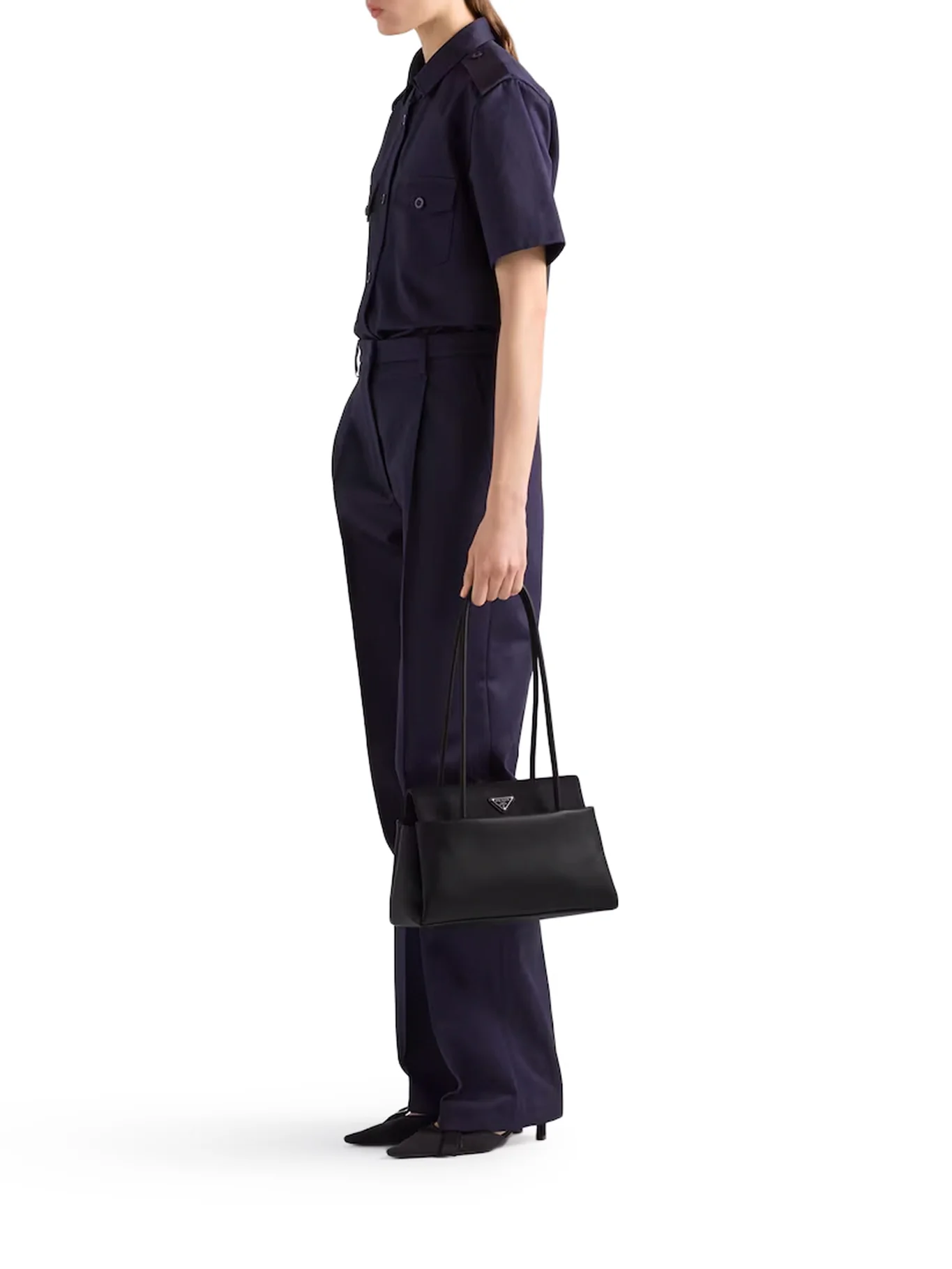 PRADA PASSAGE MEDIUM LEATHER BAG WITH RE-NYLON FLAP - Image 2