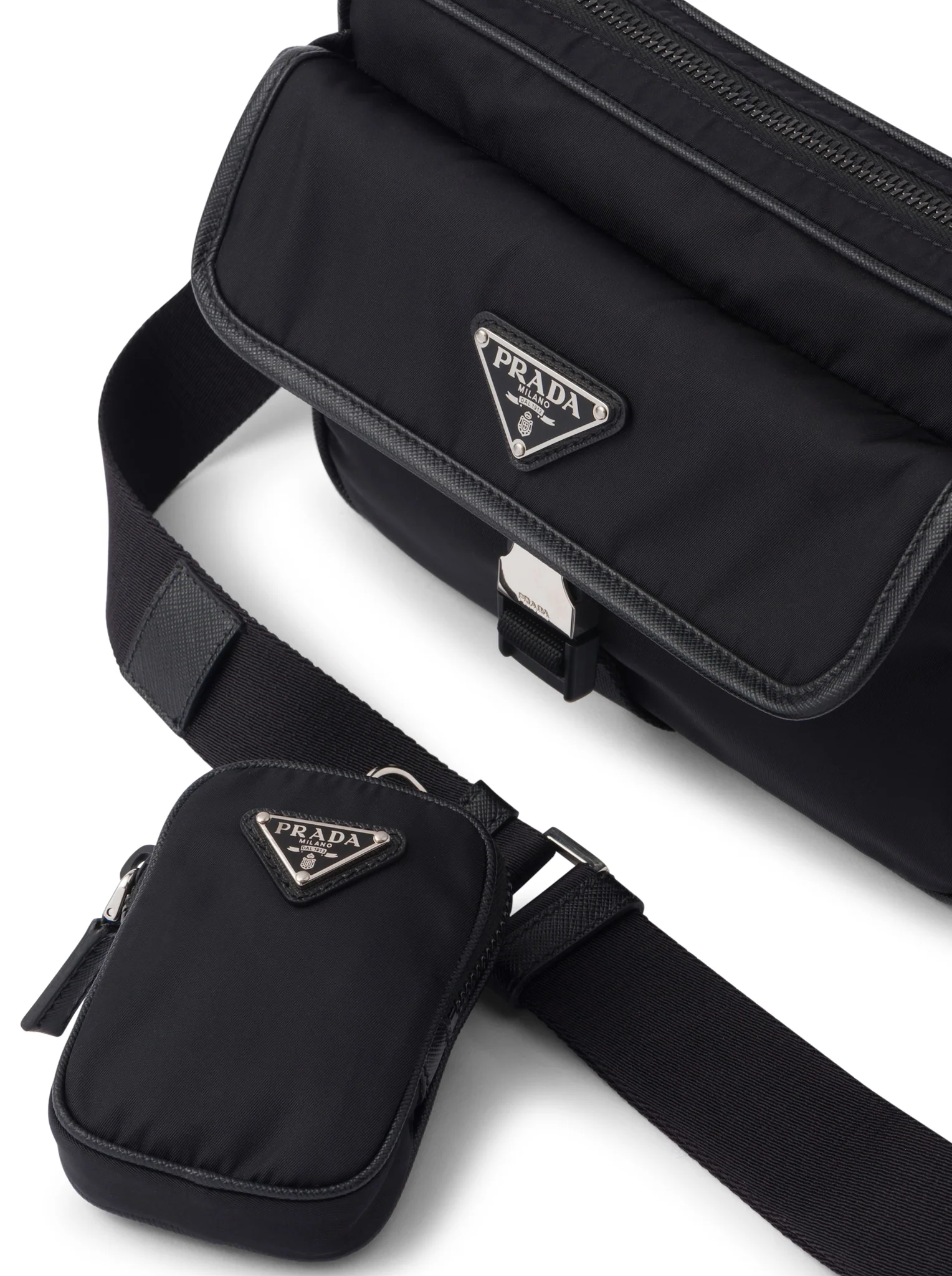 SHOULDER BAG IN RE-NYLON AND SAFFIANO - Image 7