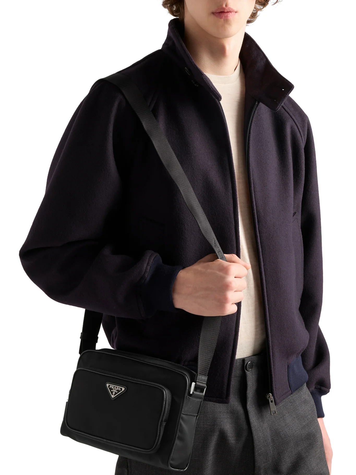 SMALL SHOULDER BAG IN RE-NYLON AND SAFFIANO - Image 2
