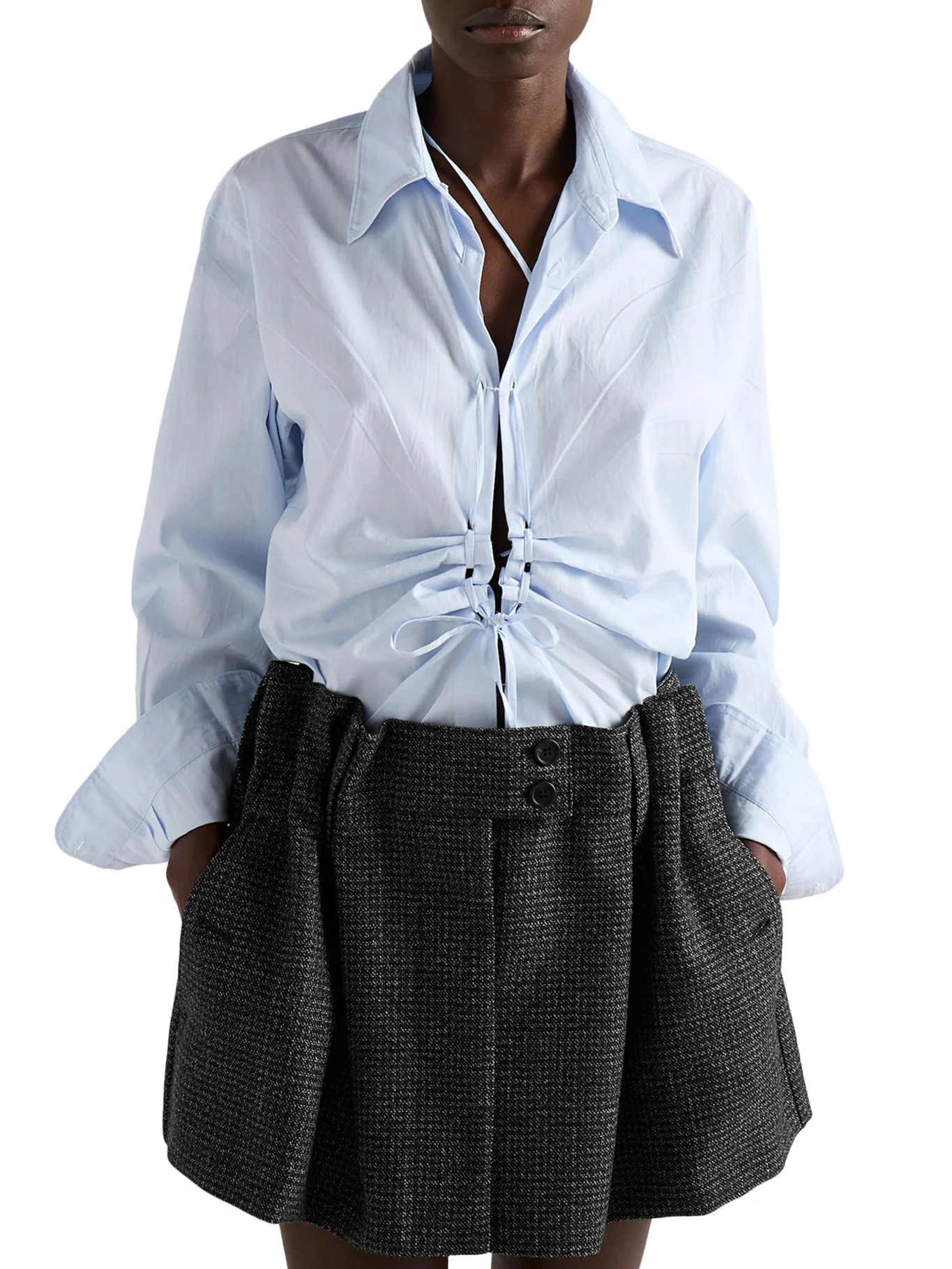 VICHY PATTERN MOULINÉ WOOL MINI SKIRT - Image 3