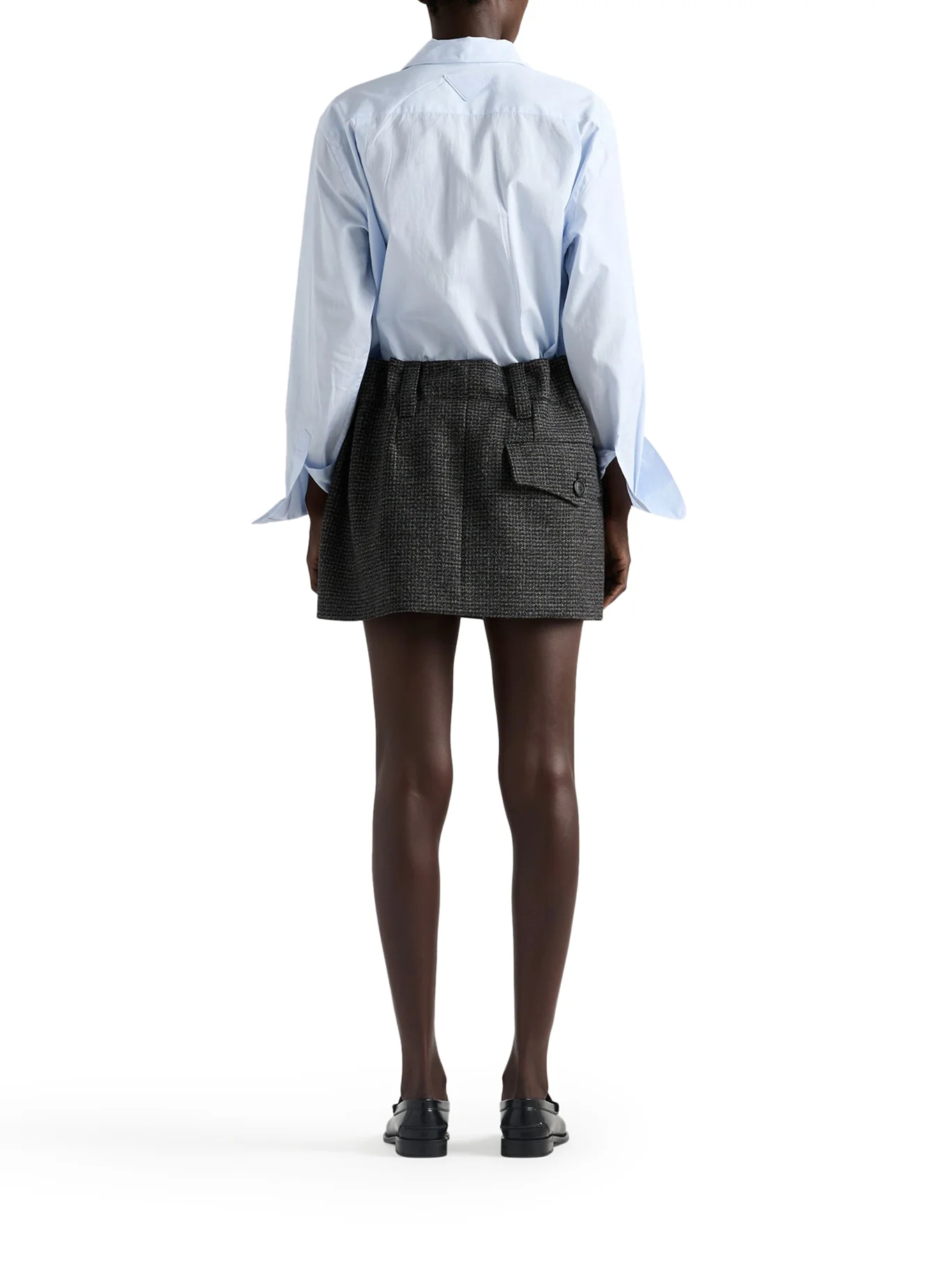 VICHY PATTERN MOULINÉ WOOL MINI SKIRT - Image 4