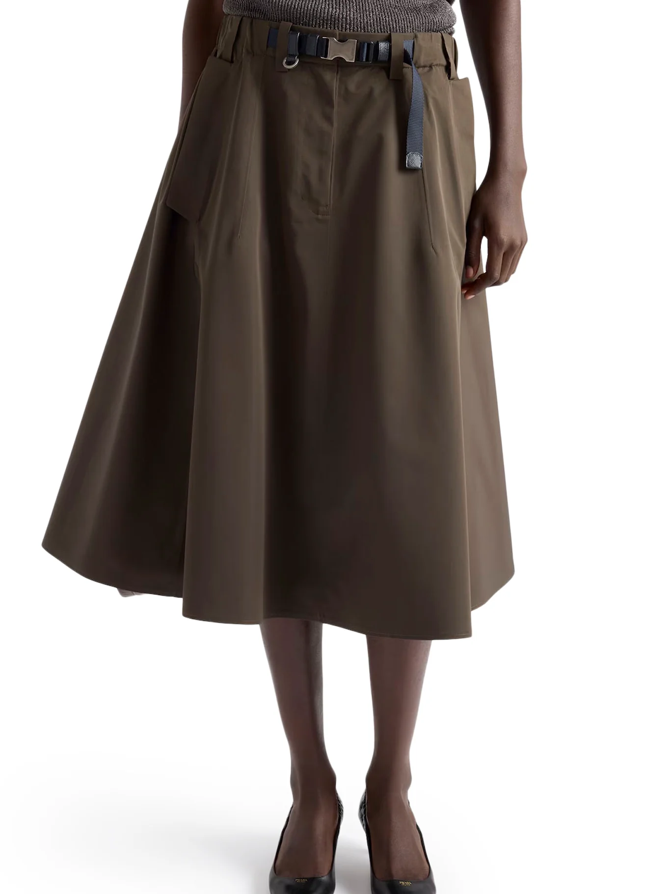 WIDE SKIRT IN TECHNICAL CANVAS - Image 3