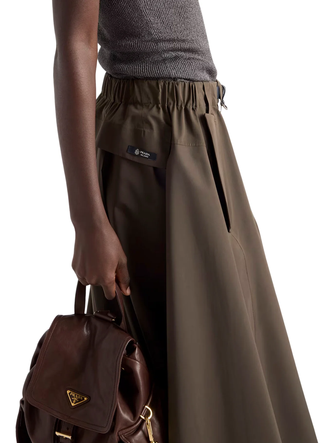WIDE SKIRT IN TECHNICAL CANVAS - Image 5