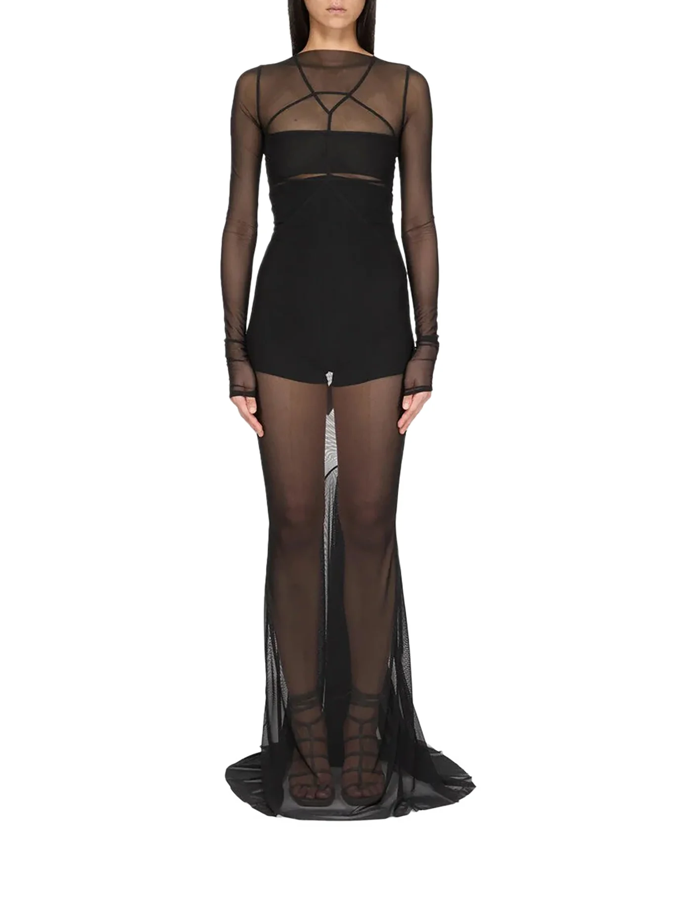 LONG TRANSPARENT TULLE DRESS - Image 2