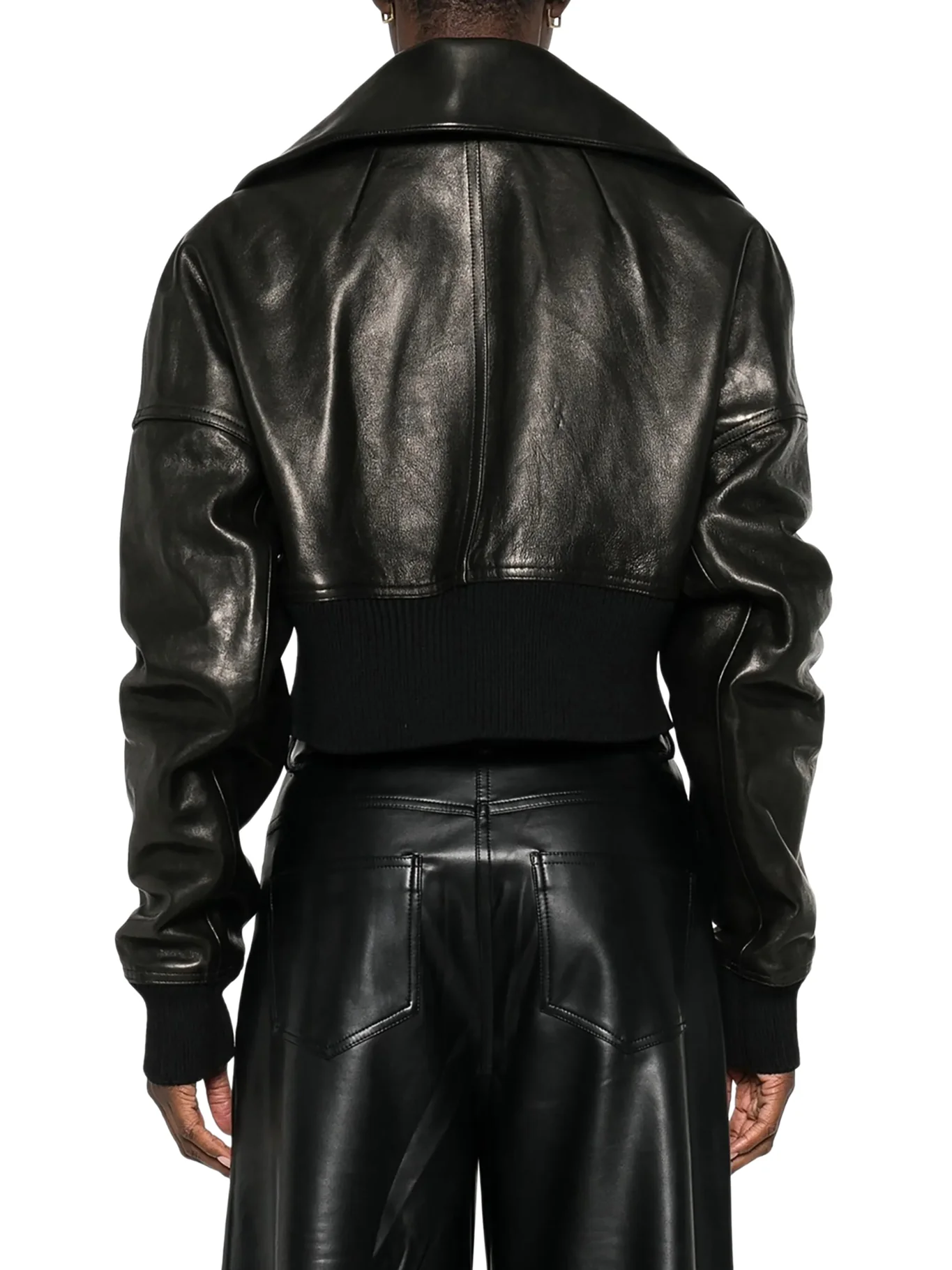 PADDED LEATHER BOMBER JACKET - Image 4