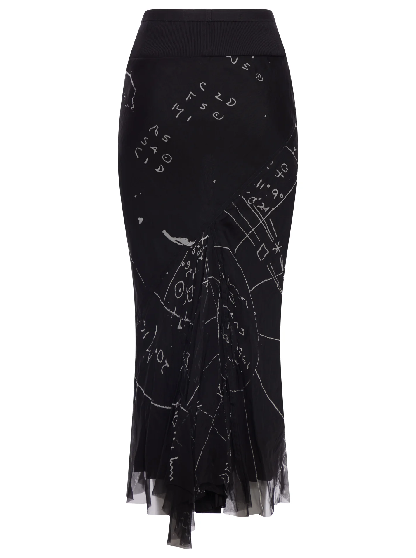 SILK MIDI SKIRT WITH GRAPHIC PRINT - Image 2