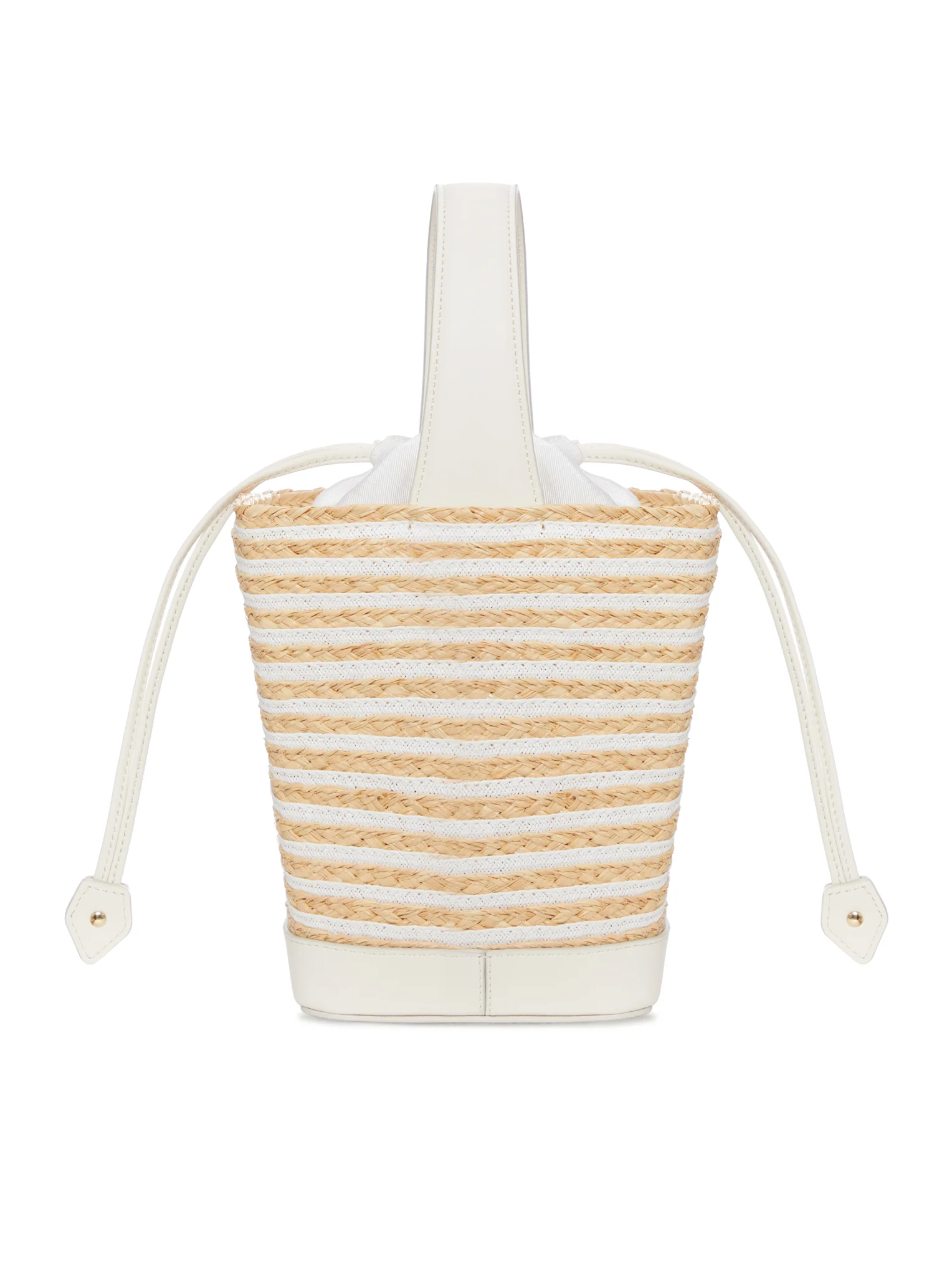 STRIPED RAFFIA BUCKET BAG WITH JEWEL BUCKLE - Image 3