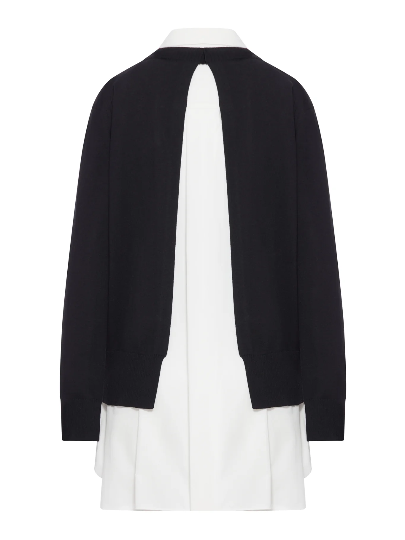LAYERED POPLIN AND COTTON KNIT DRESS - Image 2