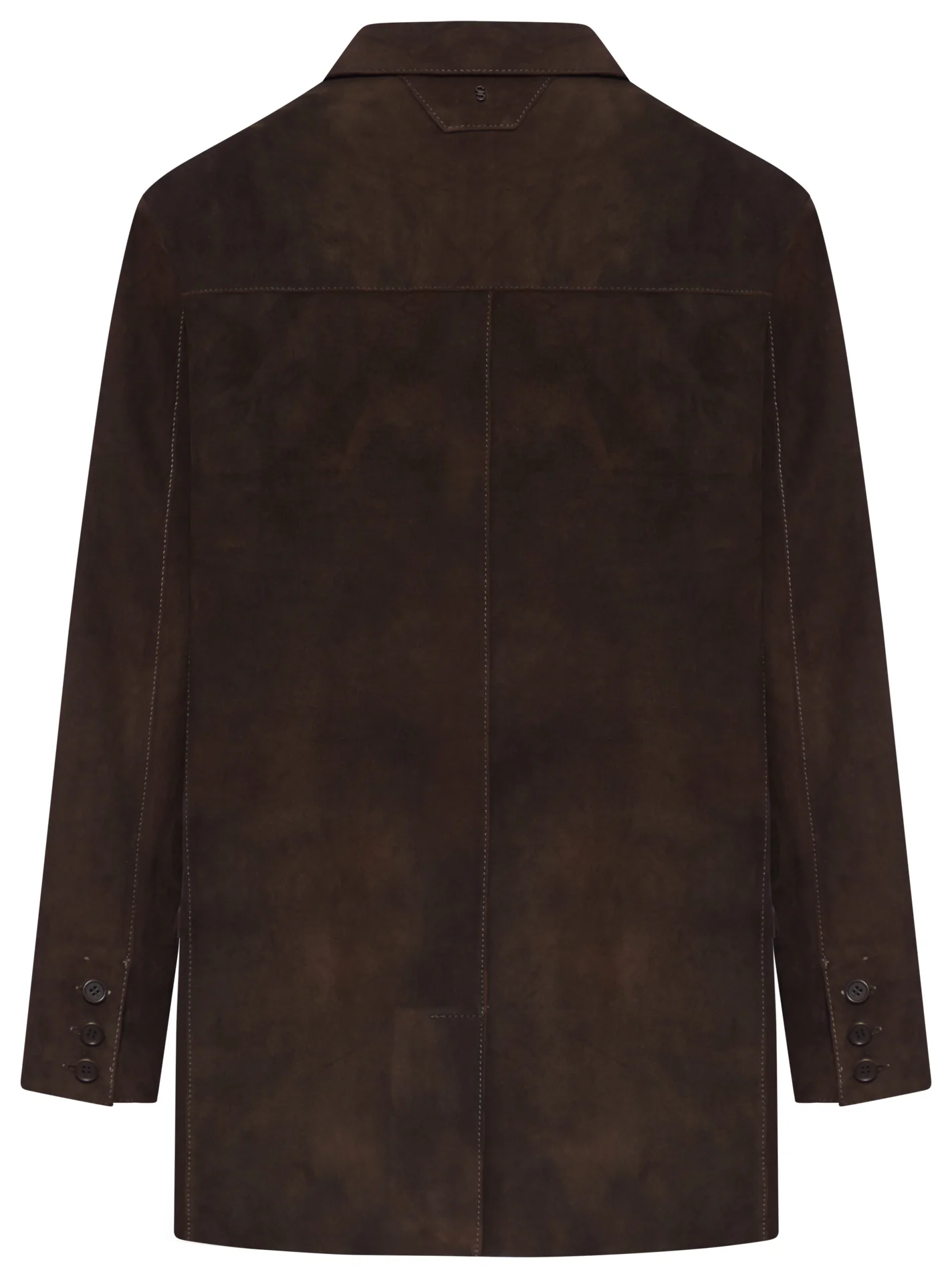 BROWN SUEDE TAILORED JACKET - Image 2