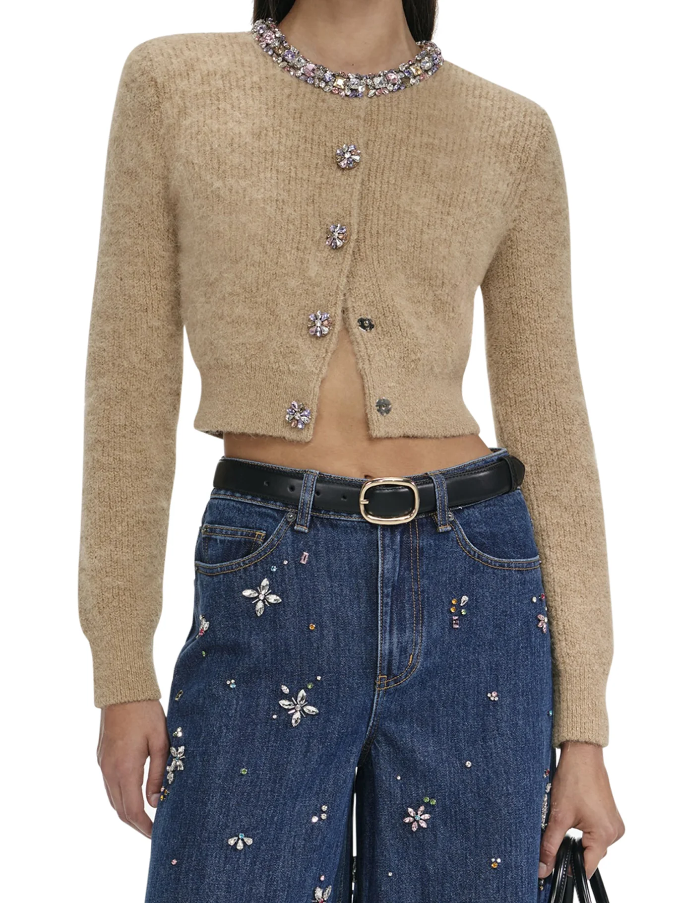 ALPACA CARDIGAN WITH JEWEL DECORATIONS - Image 4