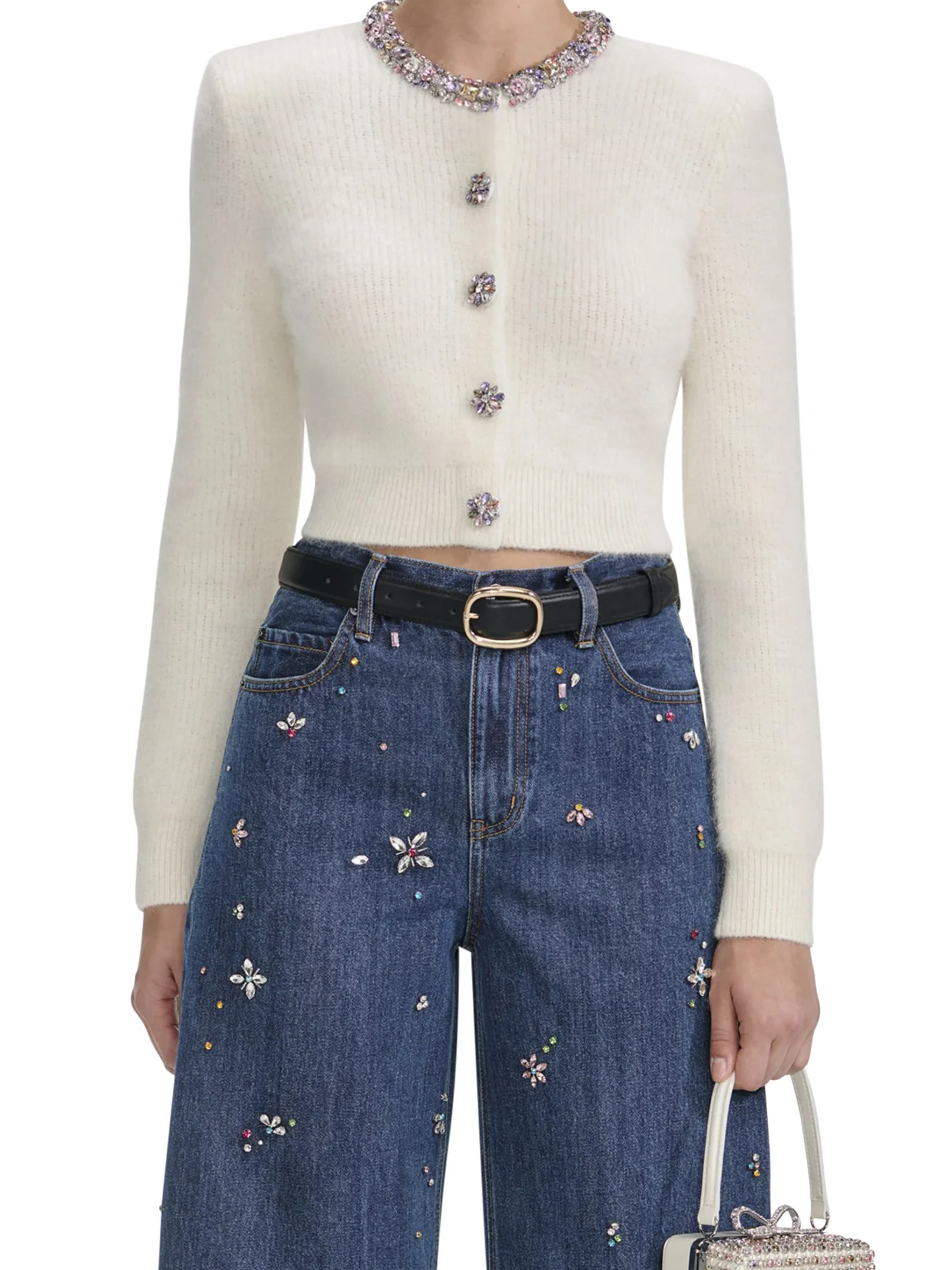ALPACA CARDIGAN WITH JEWEL DECORATIONS - Image 4