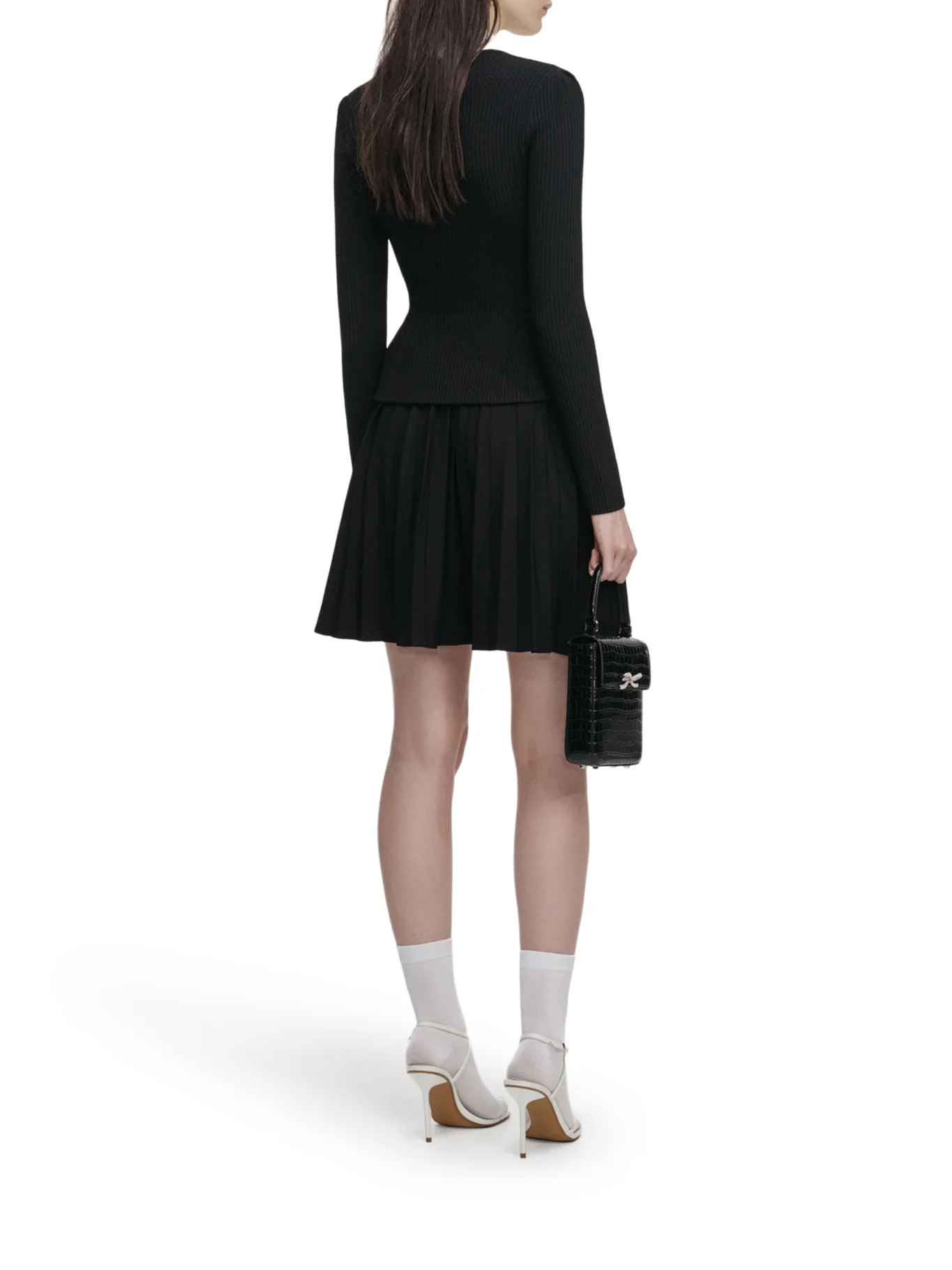 BLACK KNIT MINI DRESS - Image 4