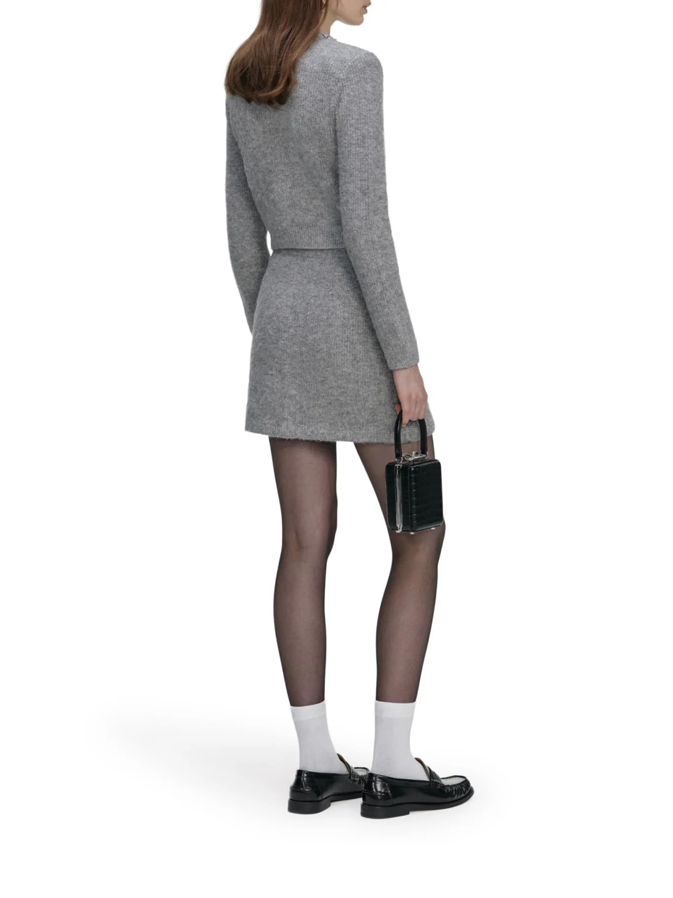 GREY CARDIGAN WITH CRYSTAL FINISHING - Image 4