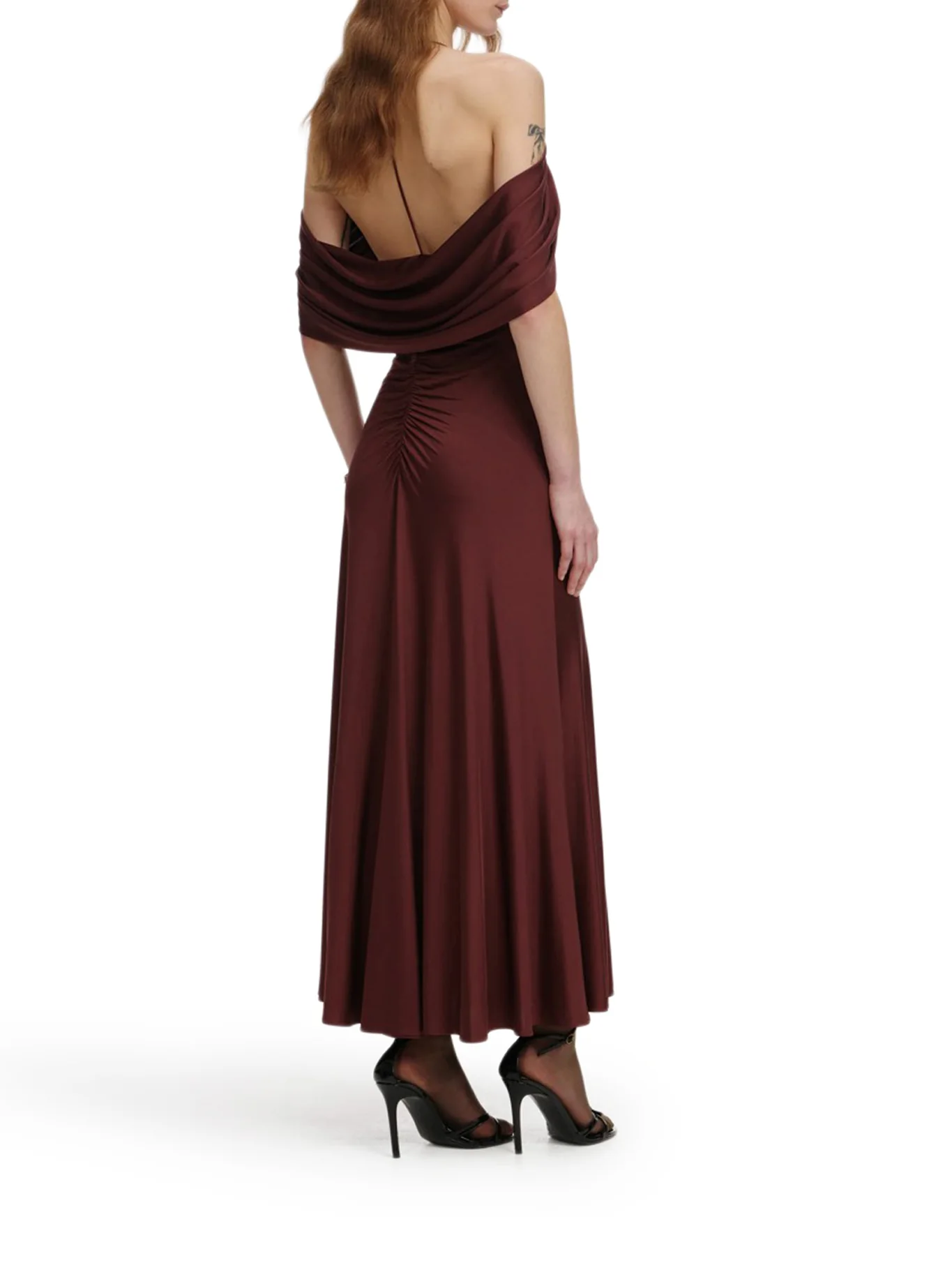 JERSEY DRAPE MIDI DRESS - Image 3