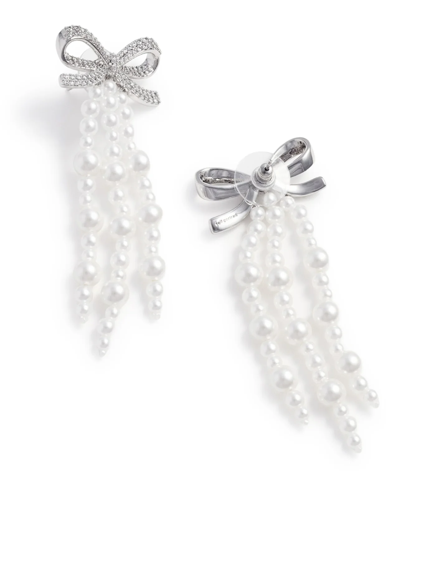 PEARL BOW CASCADE EARRINGS - Image 2
