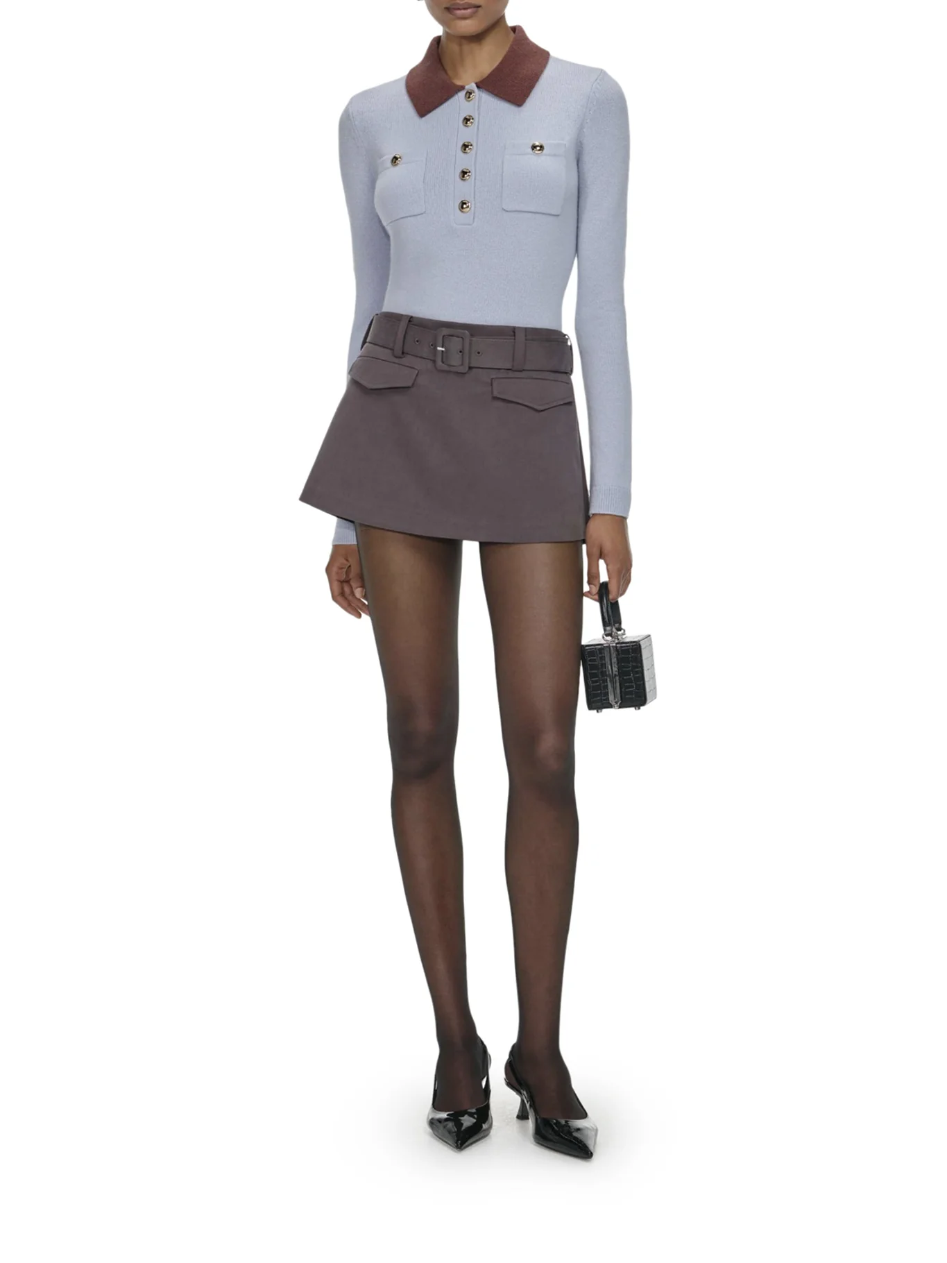 SWEATER WITH CLASSIC CONTRAST COLLAR - Image 2