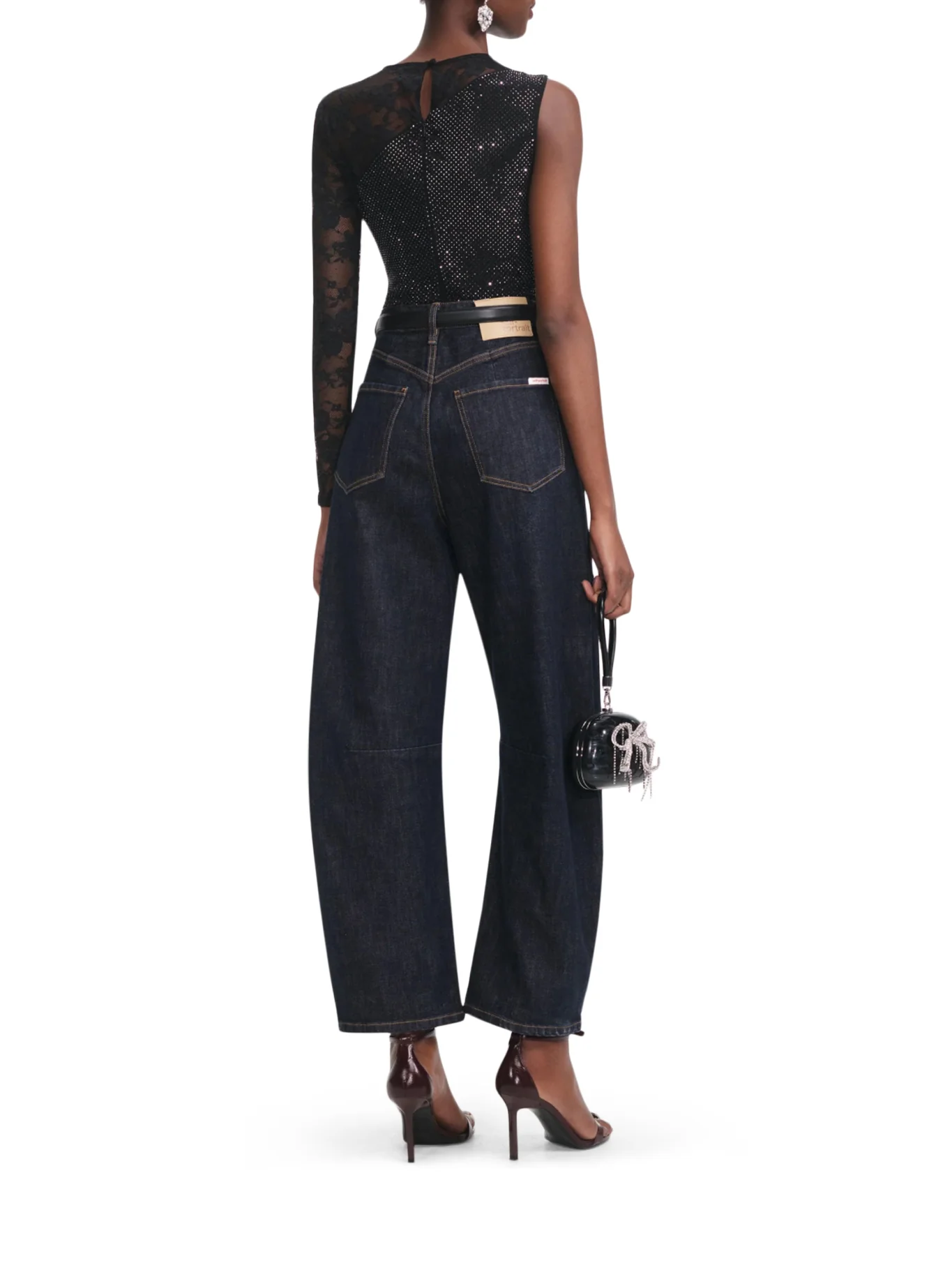 TOP WITH RHINESTONE AND LACE SLEEVES - Image 4