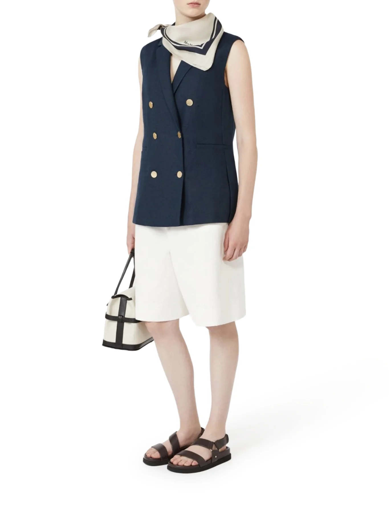 COTTON AND LINEN DRILL BERMUDA SHORTS - Image 2