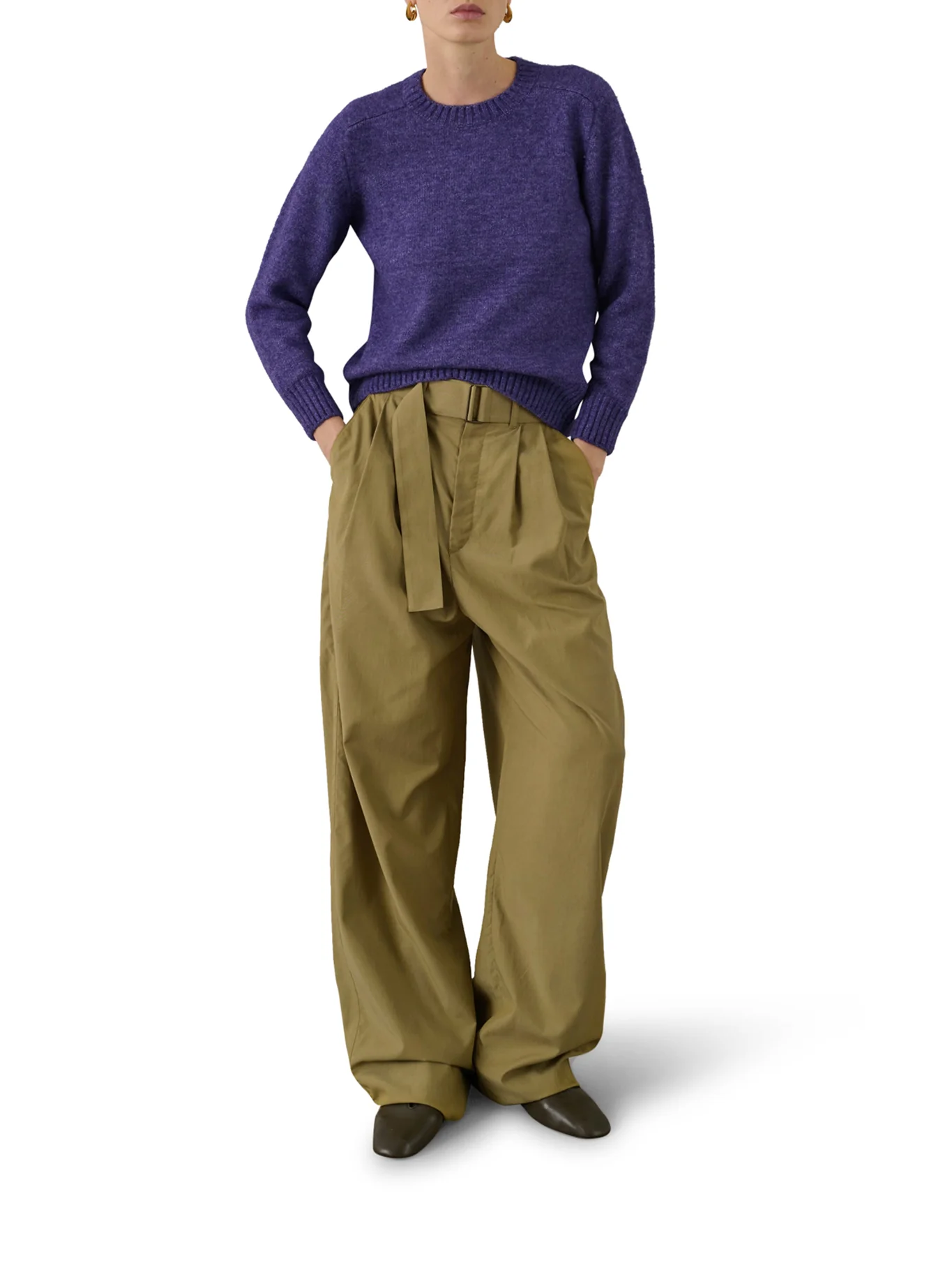 COLE WIDE-FIT TROUSERS IN ORGANIC COTTON POPLIN AND FLUID LYOCELL - Image 2