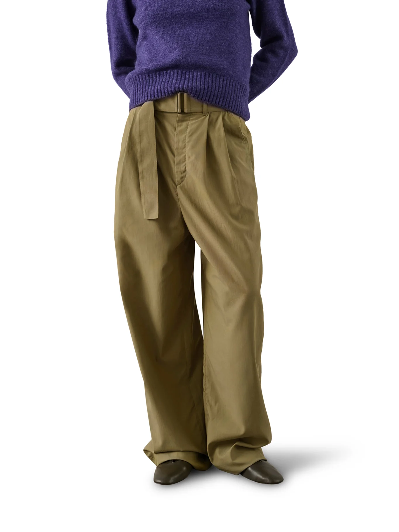 COLE WIDE-FIT TROUSERS IN ORGANIC COTTON POPLIN AND FLUID LYOCELL - Image 3