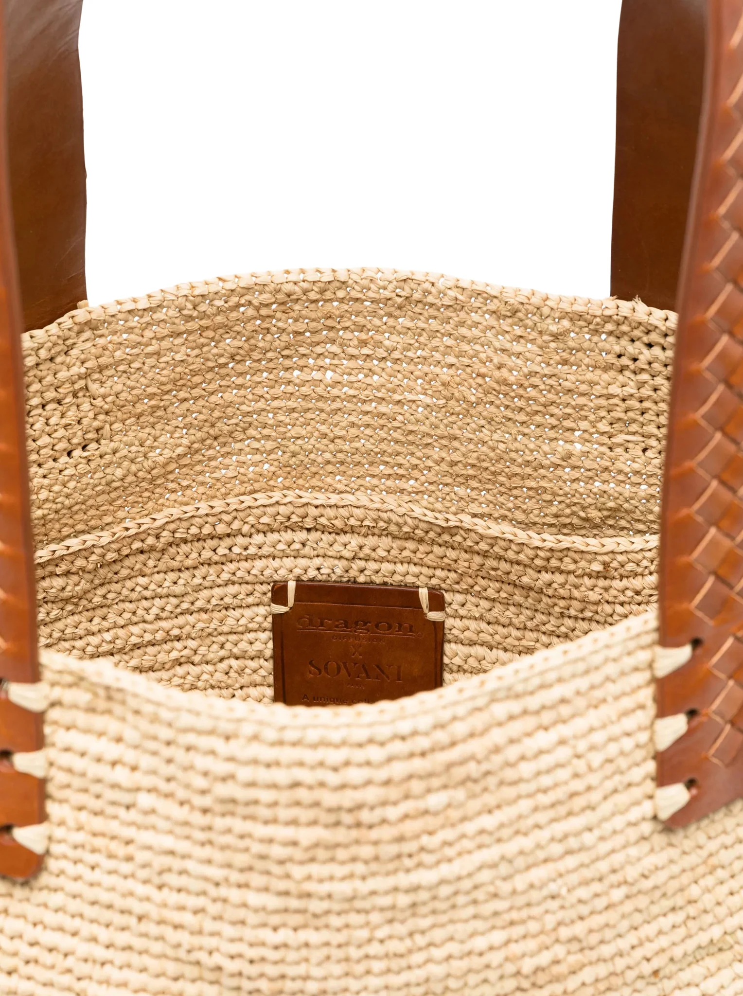 CHLOE` RAFFIA TOTE BAG WITH LEATHER DETAILS - Image 4