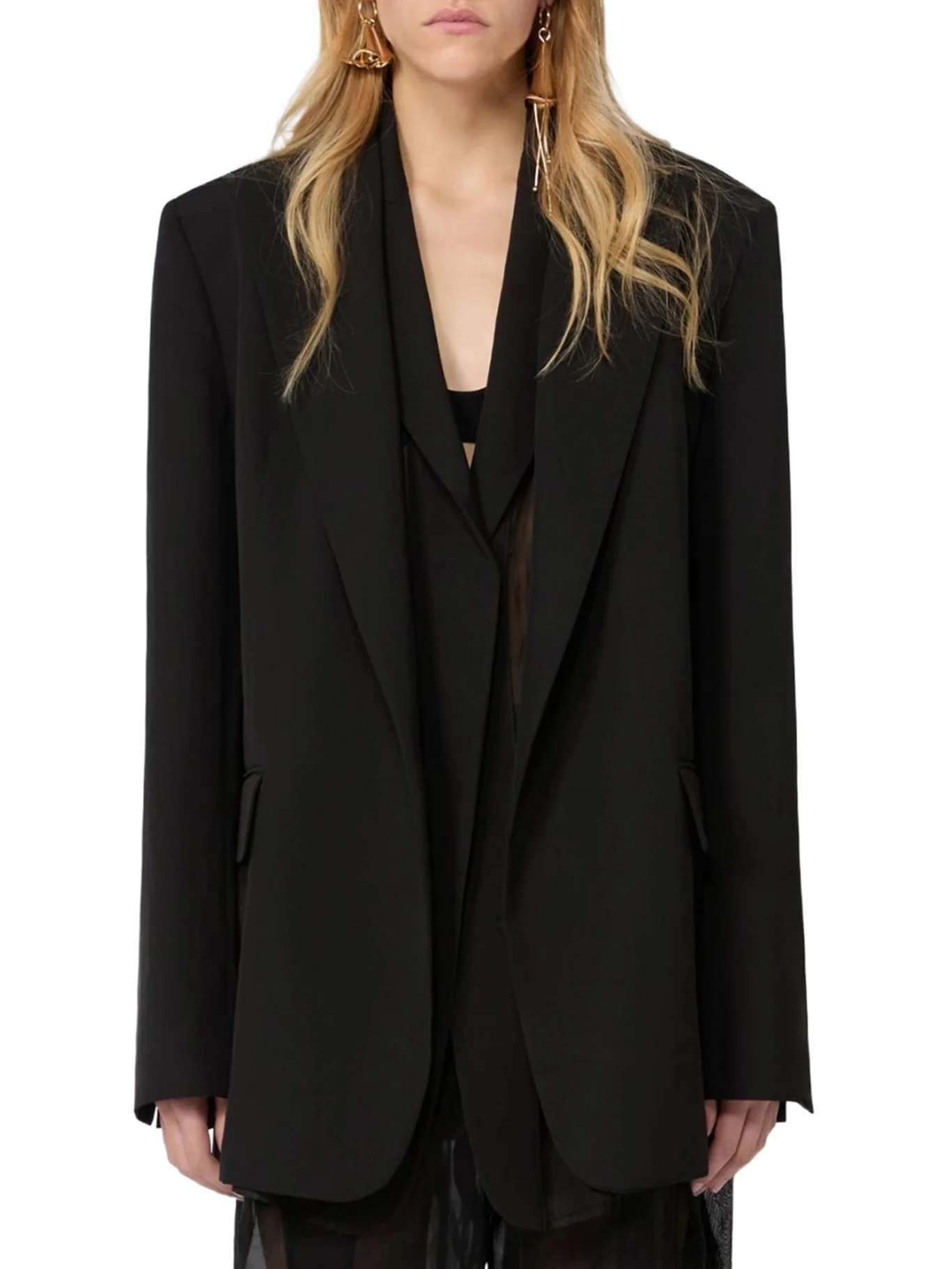 DOUBLE COLLAR BLAZER IN VISCOSE BLEND - Image 3