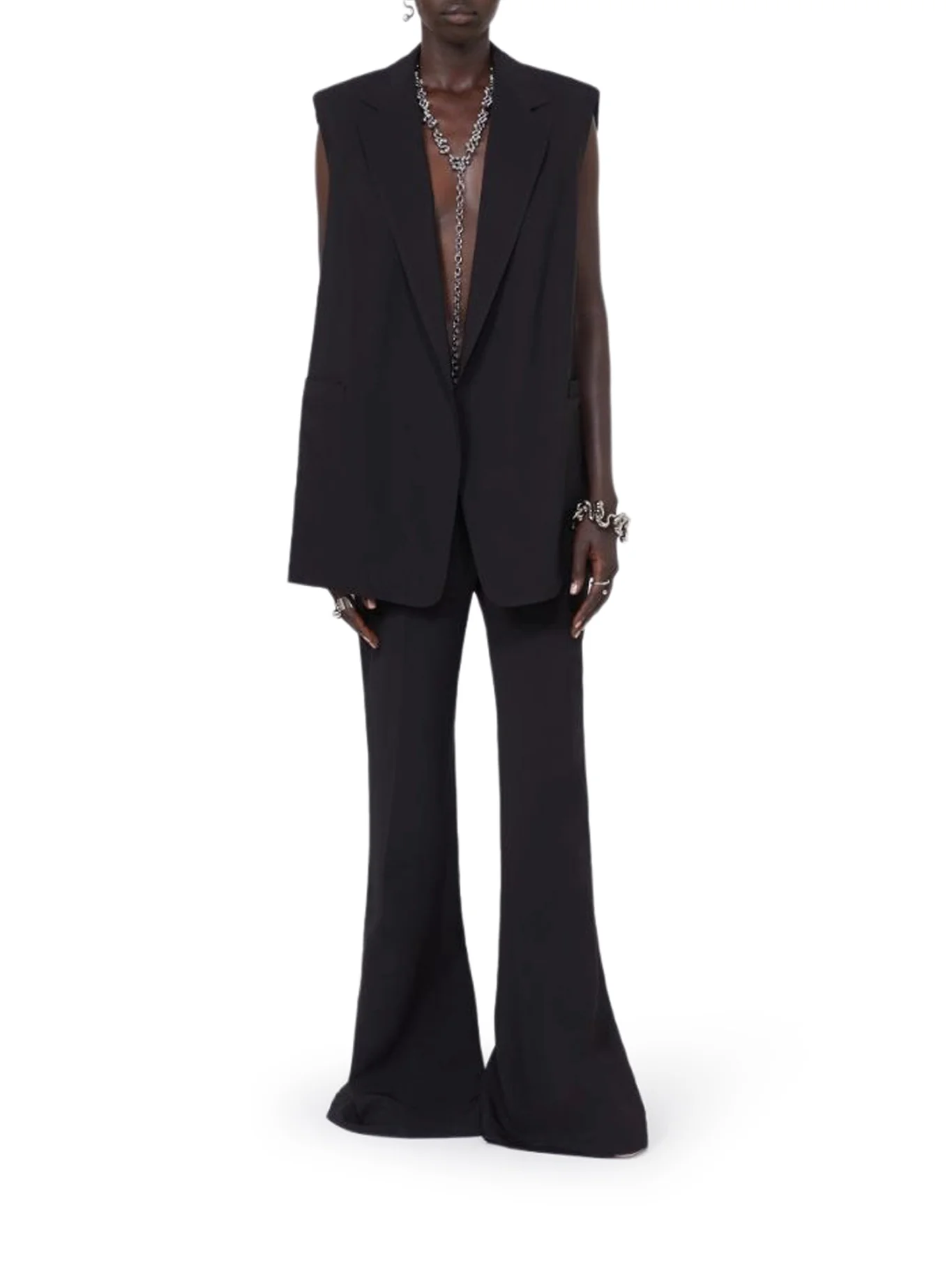 OVERSIZED VEST IN WASHED VISCOSE - Image 2