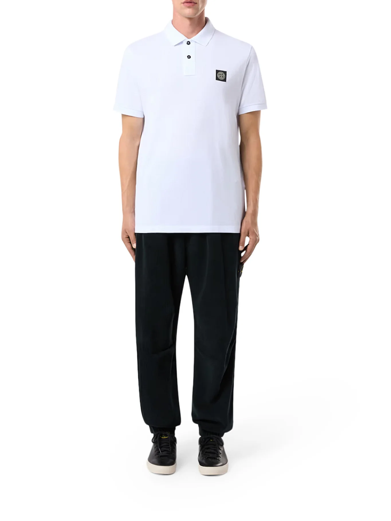 COTTON POLO WITH LOGO PATCH - Image 2