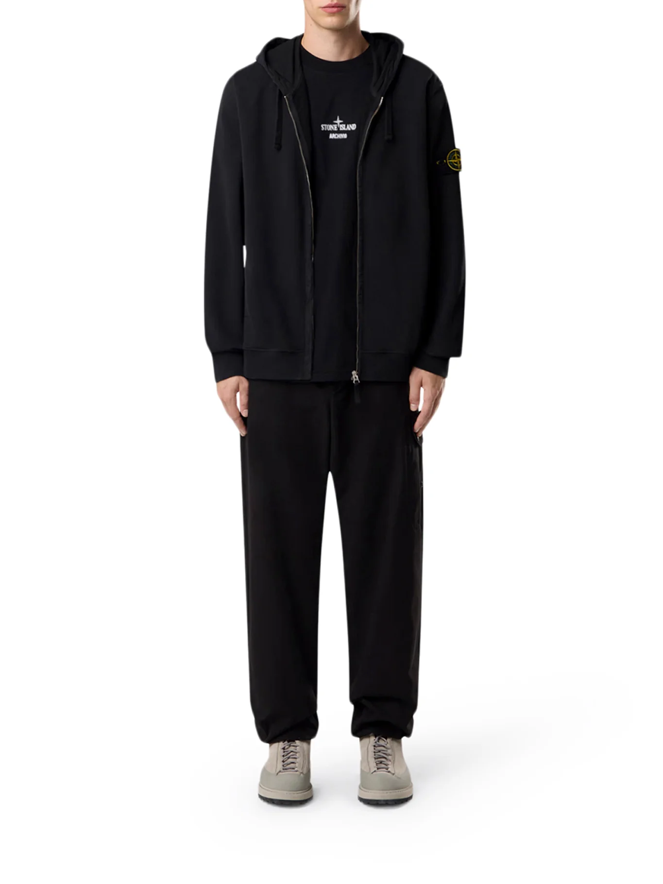COTTON SWEATSHIRT WITH ZIP AND HOOD - Image 2