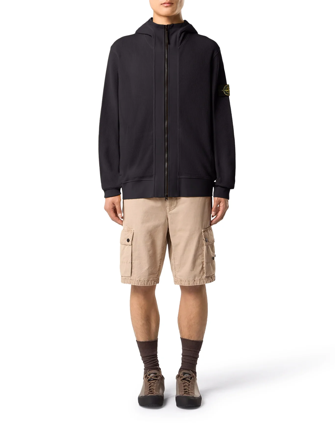 COTTON ZIP-UP SWEATER WITH HOOD AND GHOST BADGE - Image 2