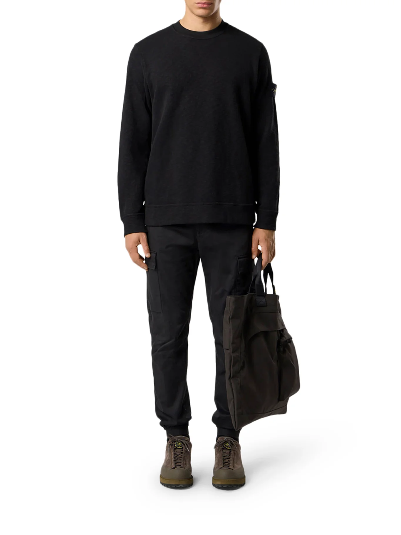 CREW NECK COTTON SWEATSHIRT WITH SIDE INLAYS - Image 2