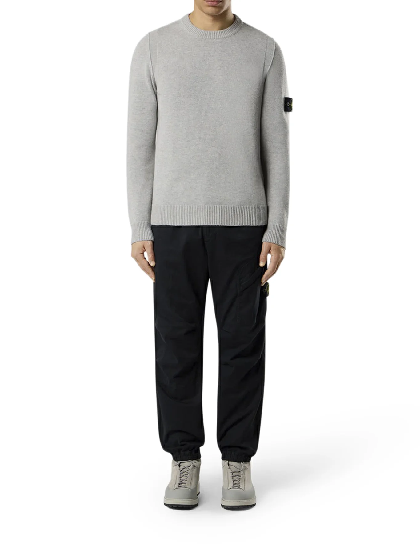 MELANGE EFFECT SWEATER WITH COMPASS LOGO - Image 2