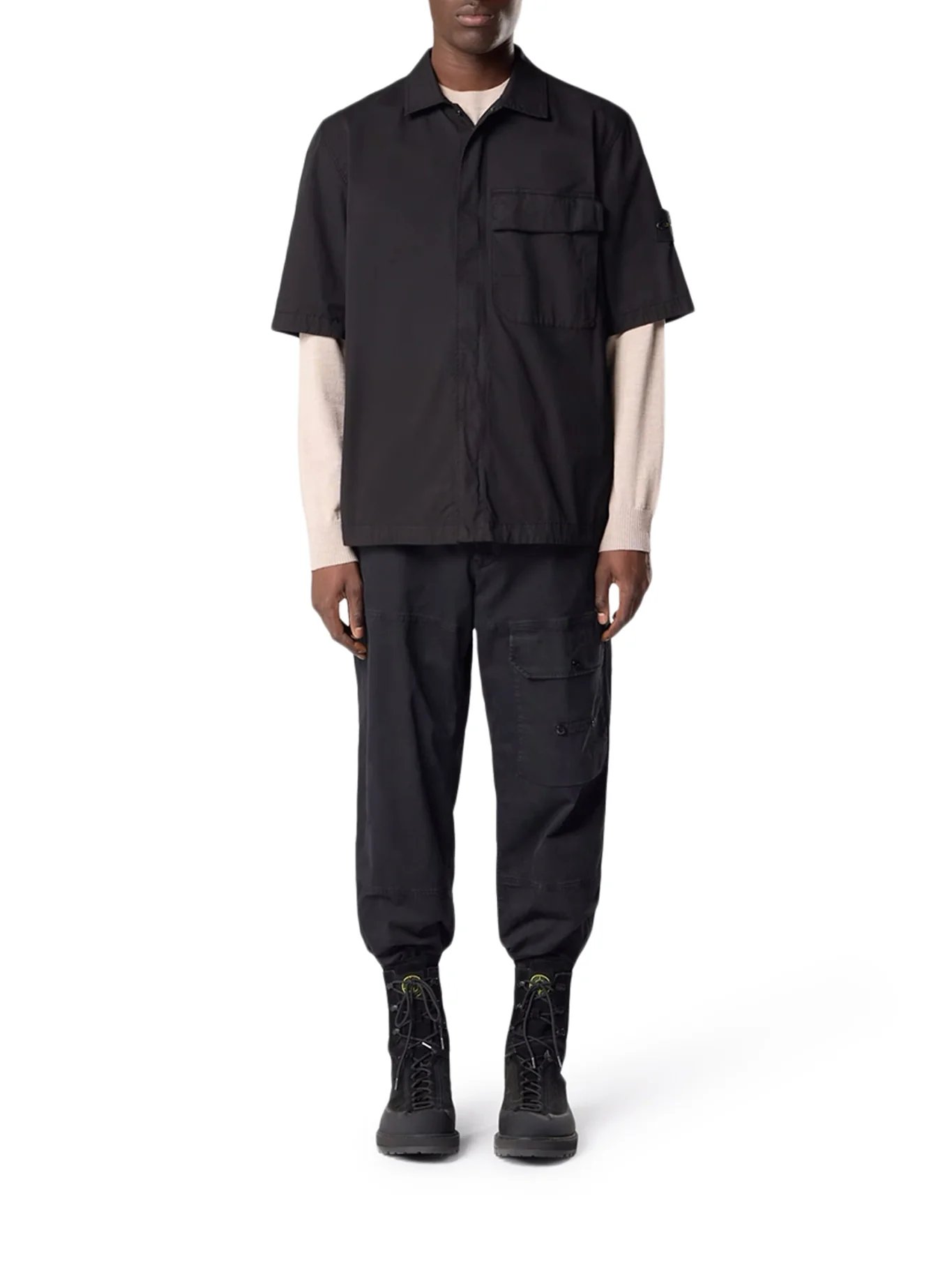 SHORT-SLEEVED SHIRT IN STRETCH ORGANIC COTTON TWILL - Image 2