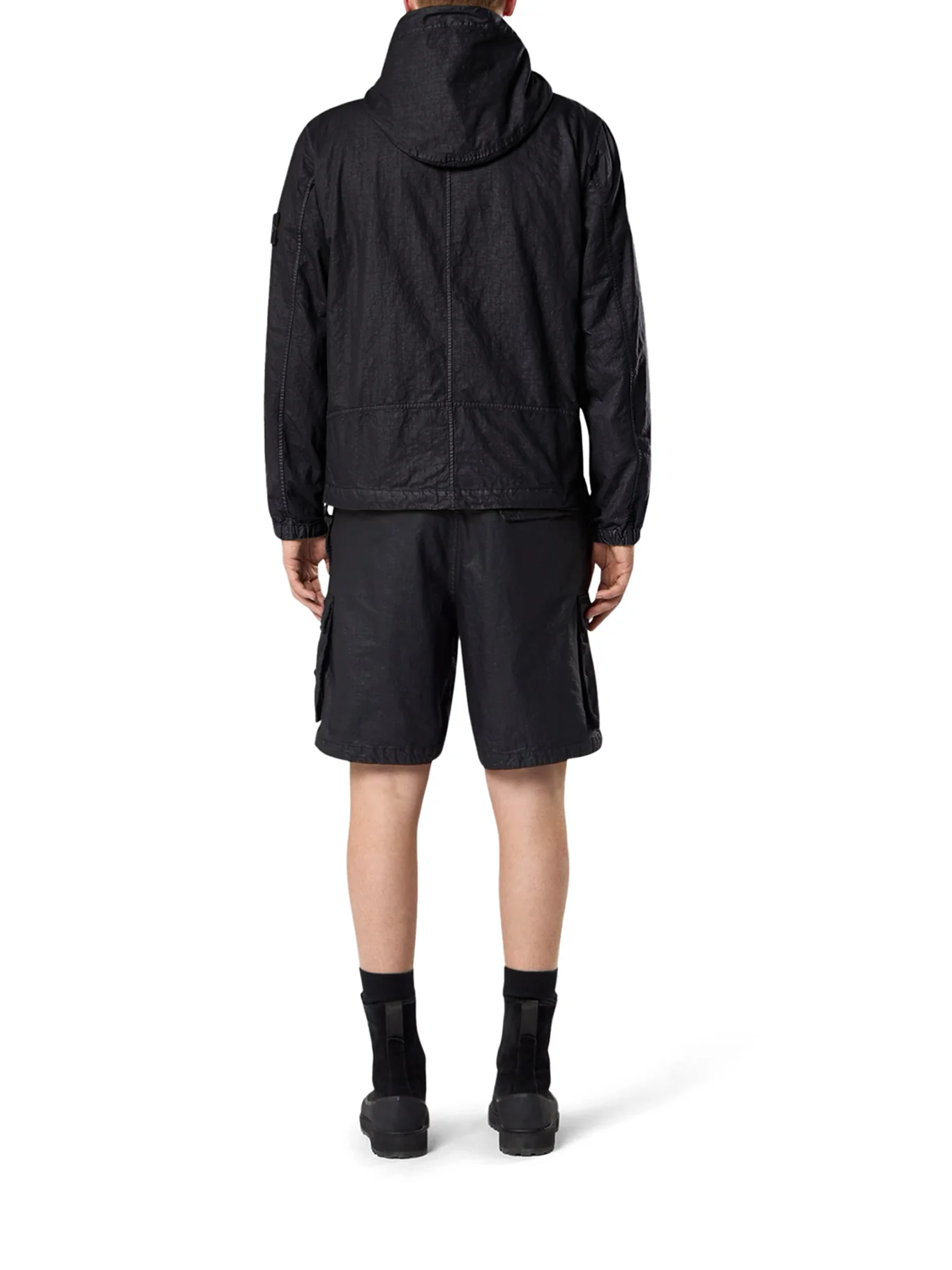 TECHNICAL FABRIC JACKET WITH HOOD AND ZIP - Image 3