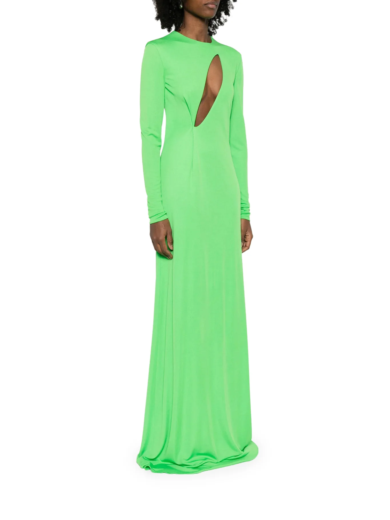 LONG SLEEVE SLASH FRONT EVENING DRESS - Image 3