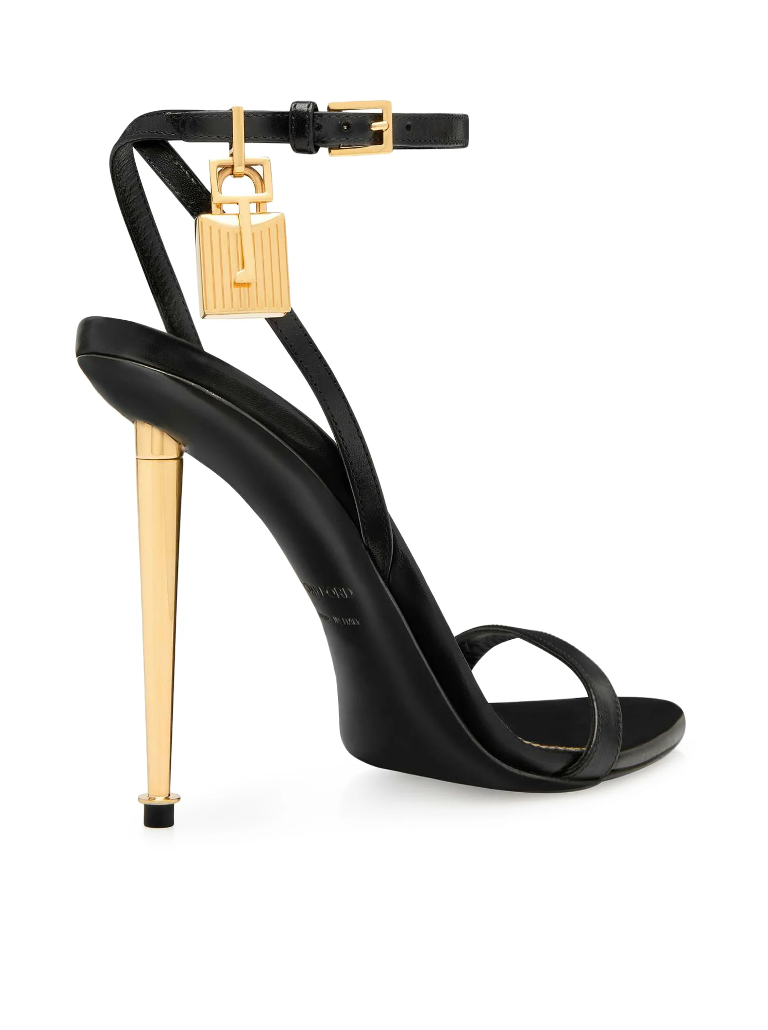 85MM PADLOCK POINTED SANDAL IN SHINY LEATHER - Image 3