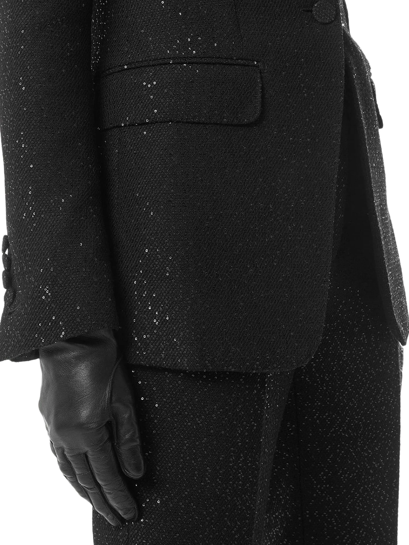 SINGLE-BREASTED WOOL BLEND CREPE JACKET WITH SEQUINS - Image 5
