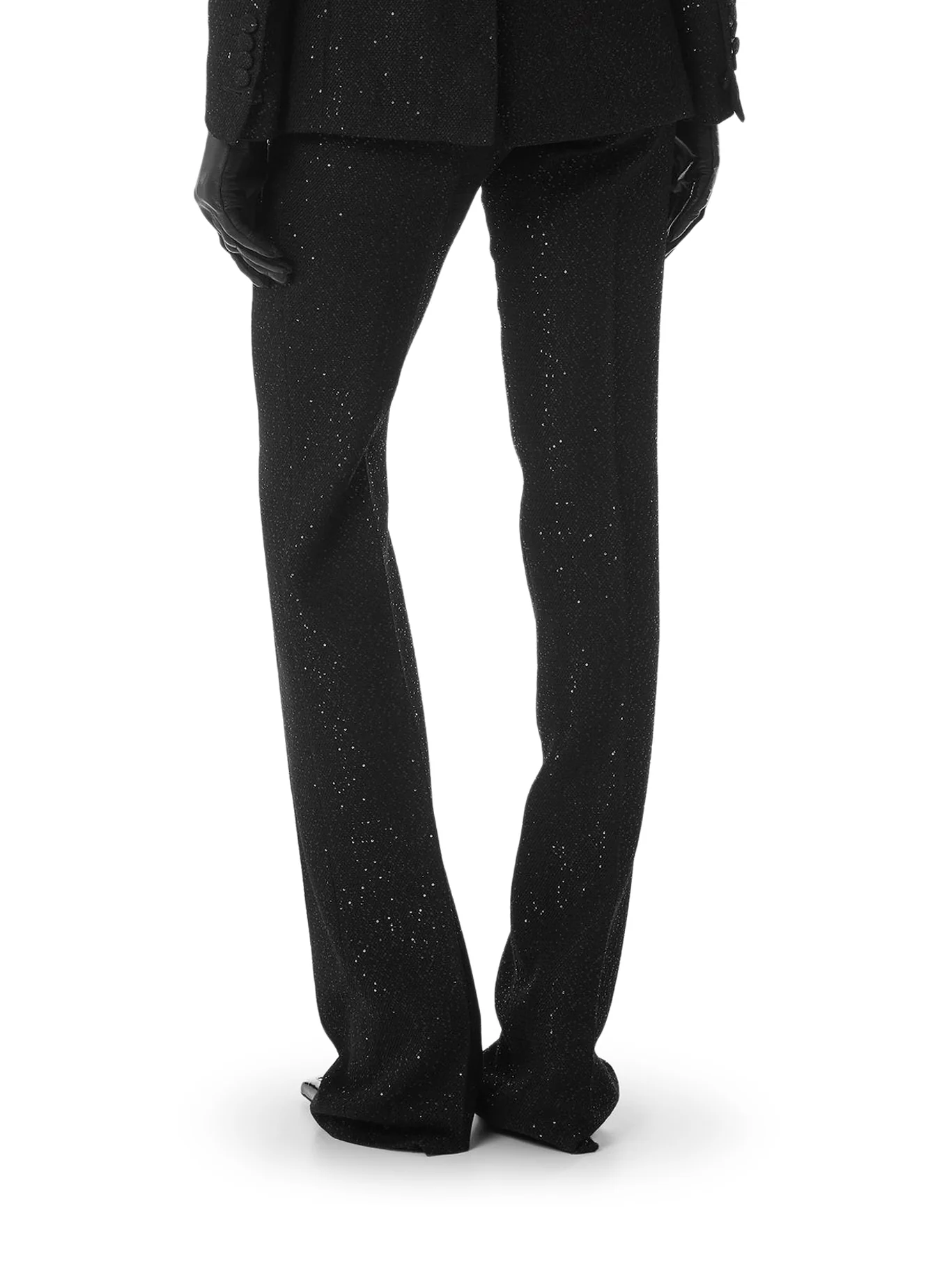 TAILORED WOOL BLEND CREPE TROUSERS WITH SEQUINS - Image 4