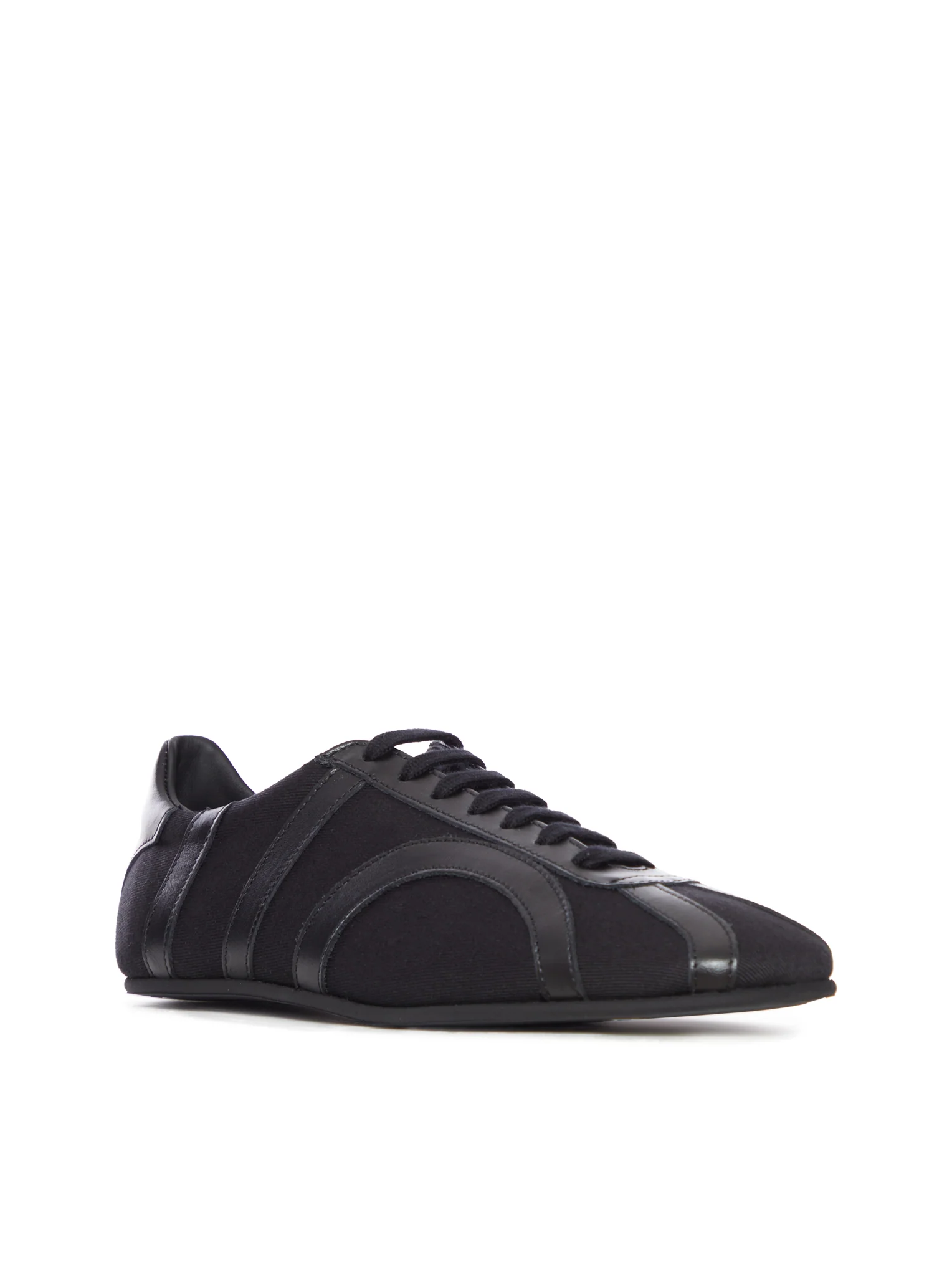 COTTON CANVAS SNEAKERS WITH LEATHER INSERTS - Image 2