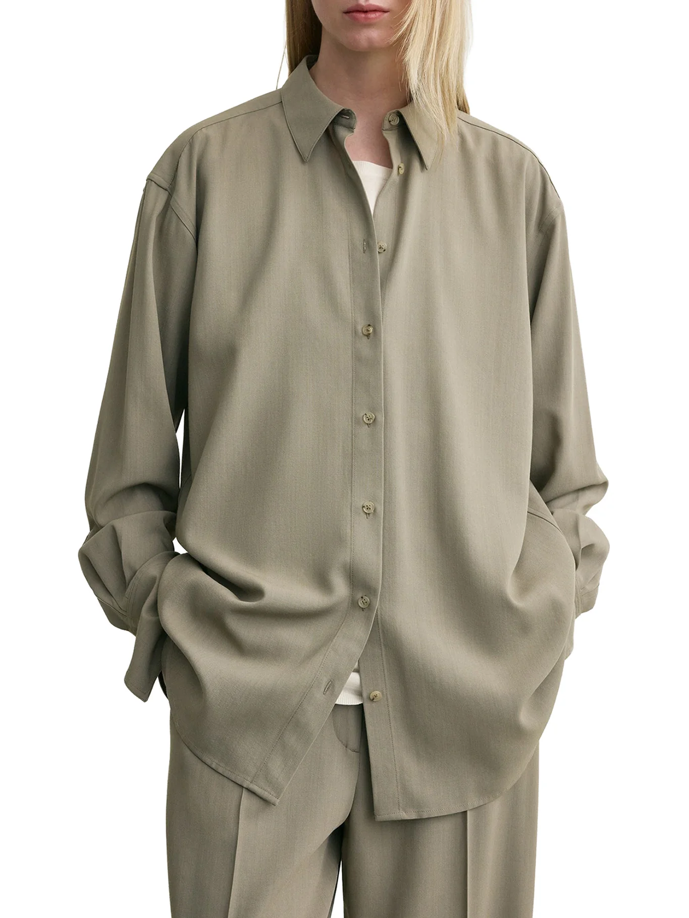 CLASSIC WOOL BLEND TUXEDO SHIRT - Image 3