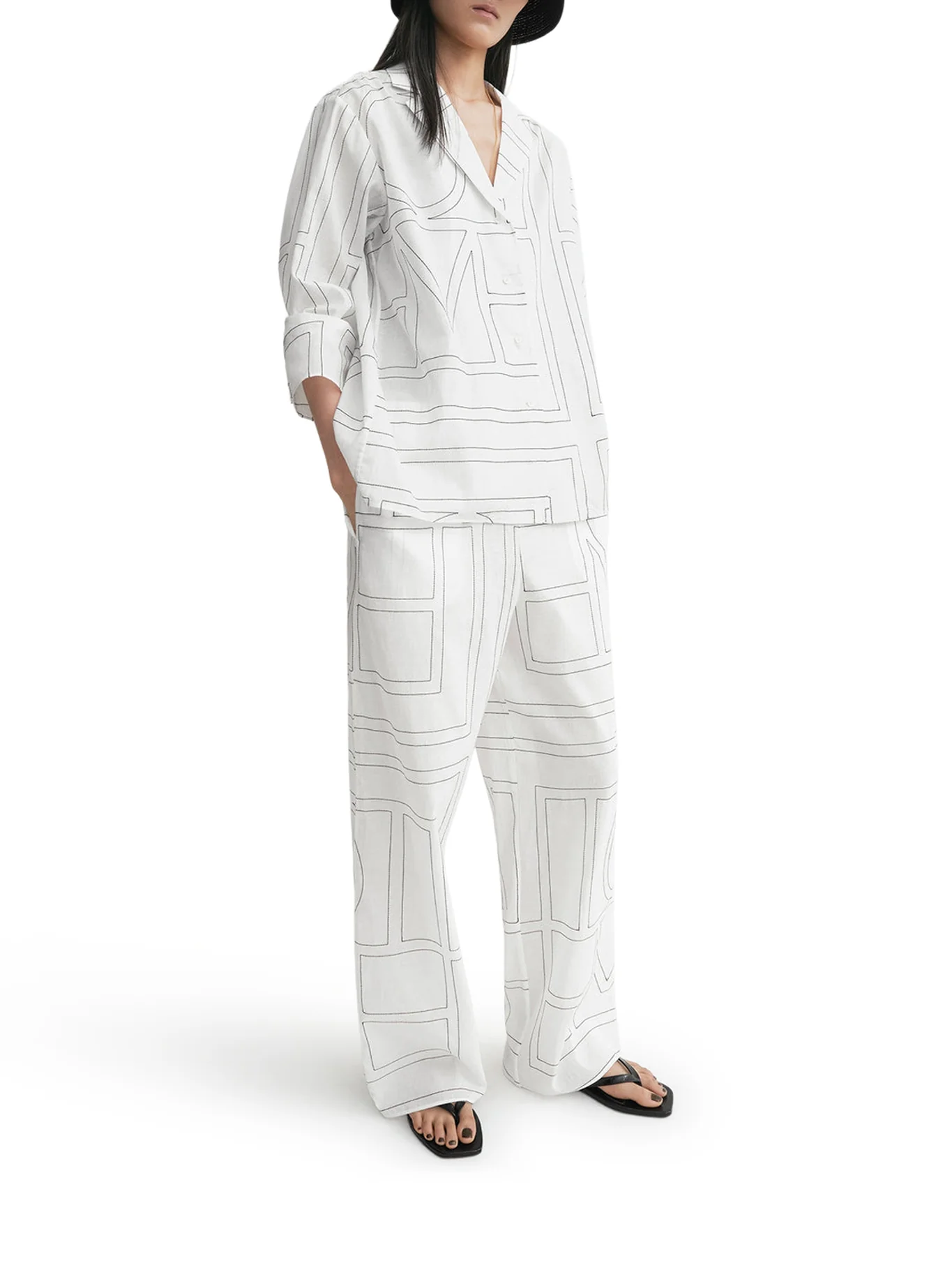COTTON BLEND SHIRT WITH MONOGRAM EMBROIDERY - Image 2