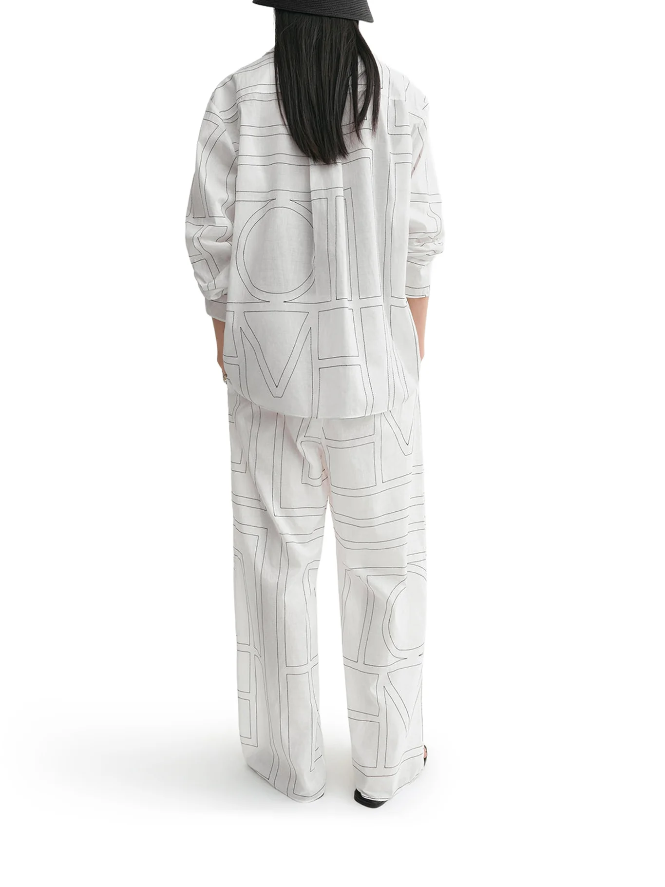 COTTON BLEND SHIRT WITH MONOGRAM EMBROIDERY - Image 3