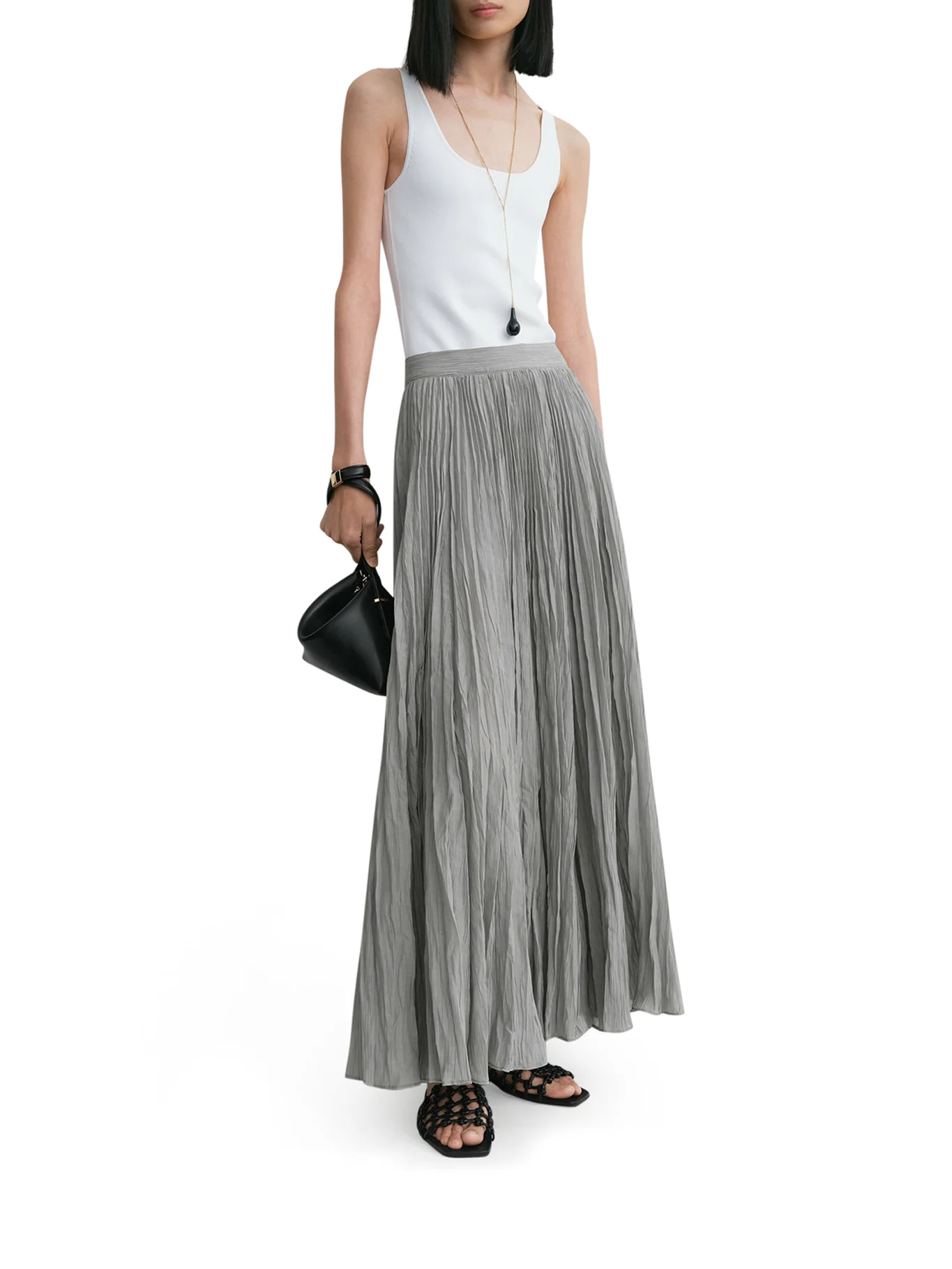 CRINKLED PLISSÉ SKIRT - Image 2