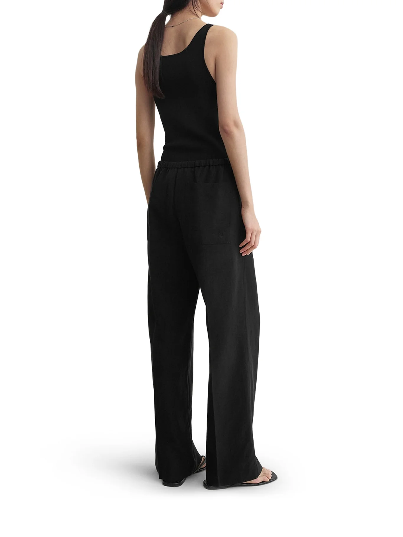 WIDE-LEG LINEN BLEND TROUSERS - Image 3