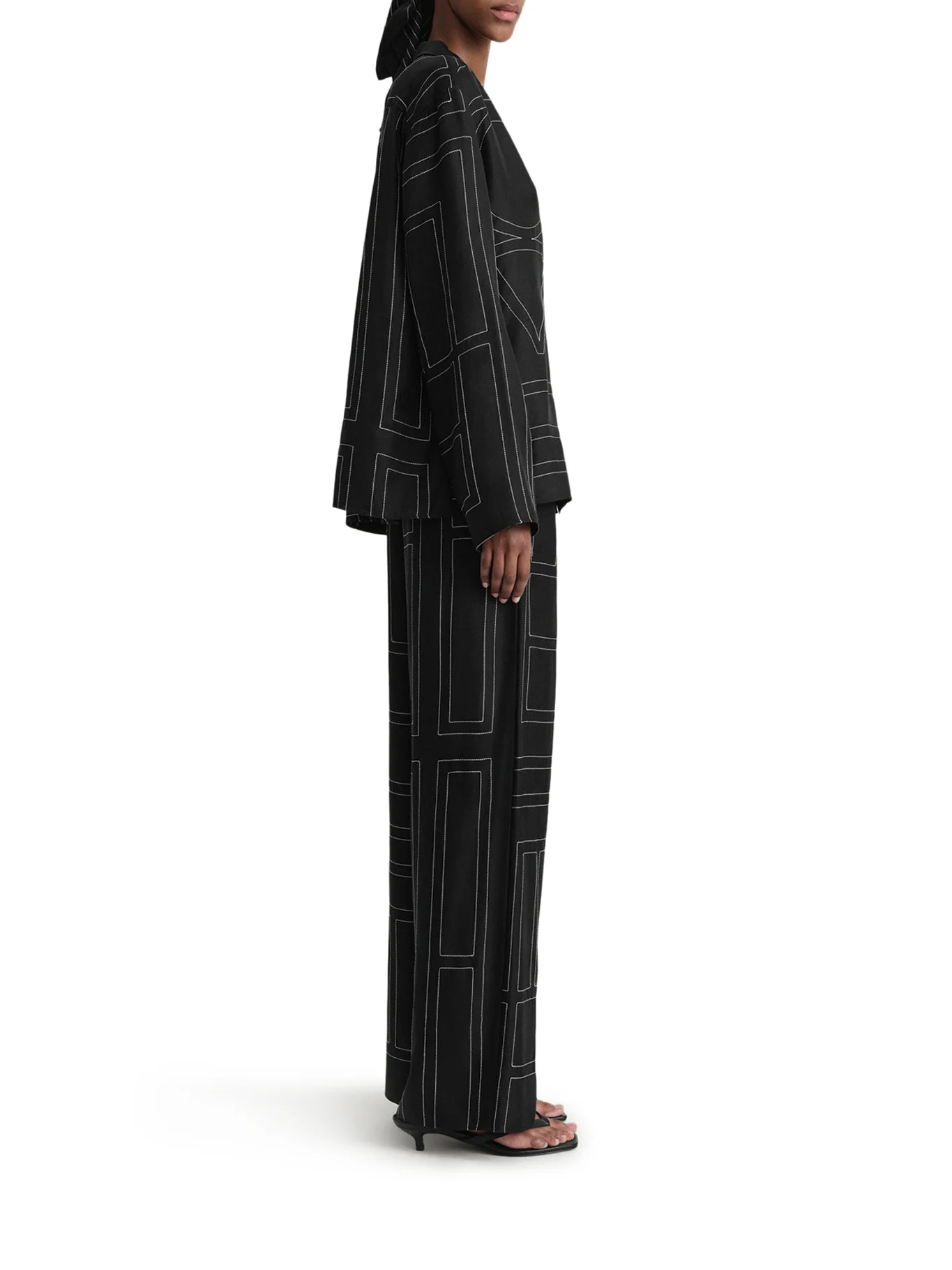 SILK TROUSERS WITH MONOGRAM - Image 3