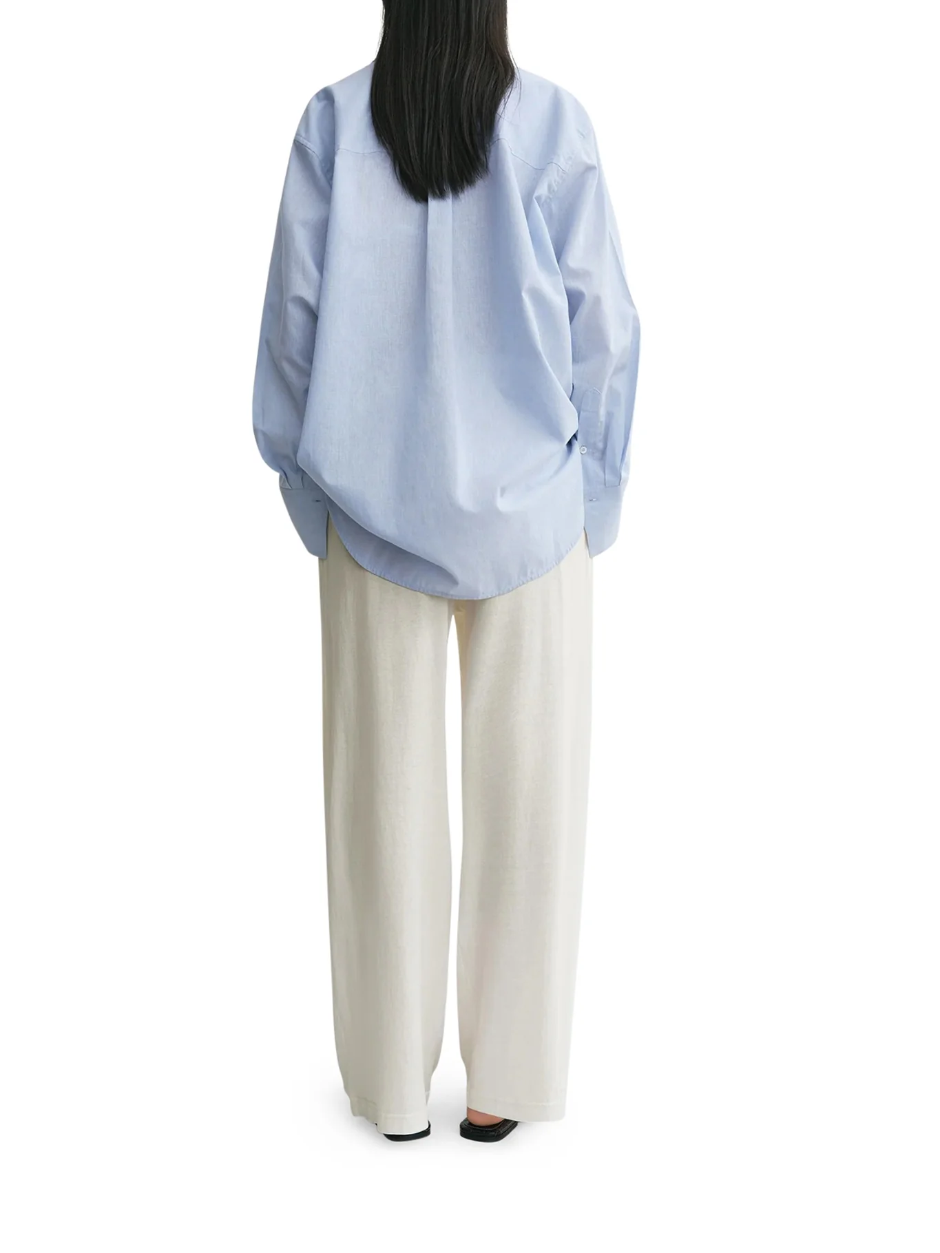 OVERSIZED SKY COTTON AND LINEN BLEND SHIRT - Image 3