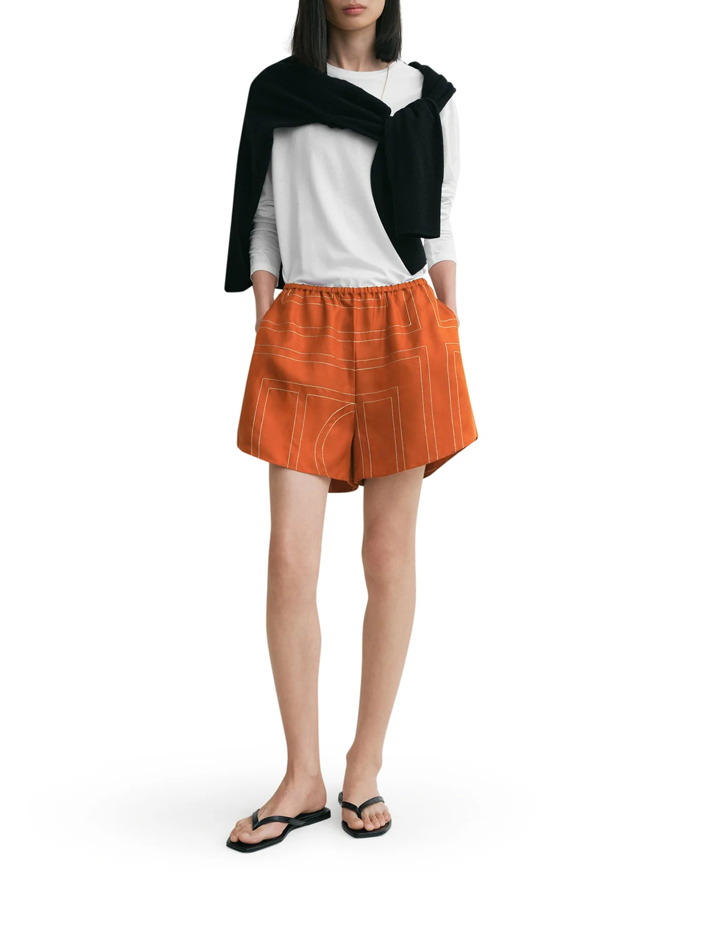 SILK SHORTS WITH MONOGRAM - Image 2