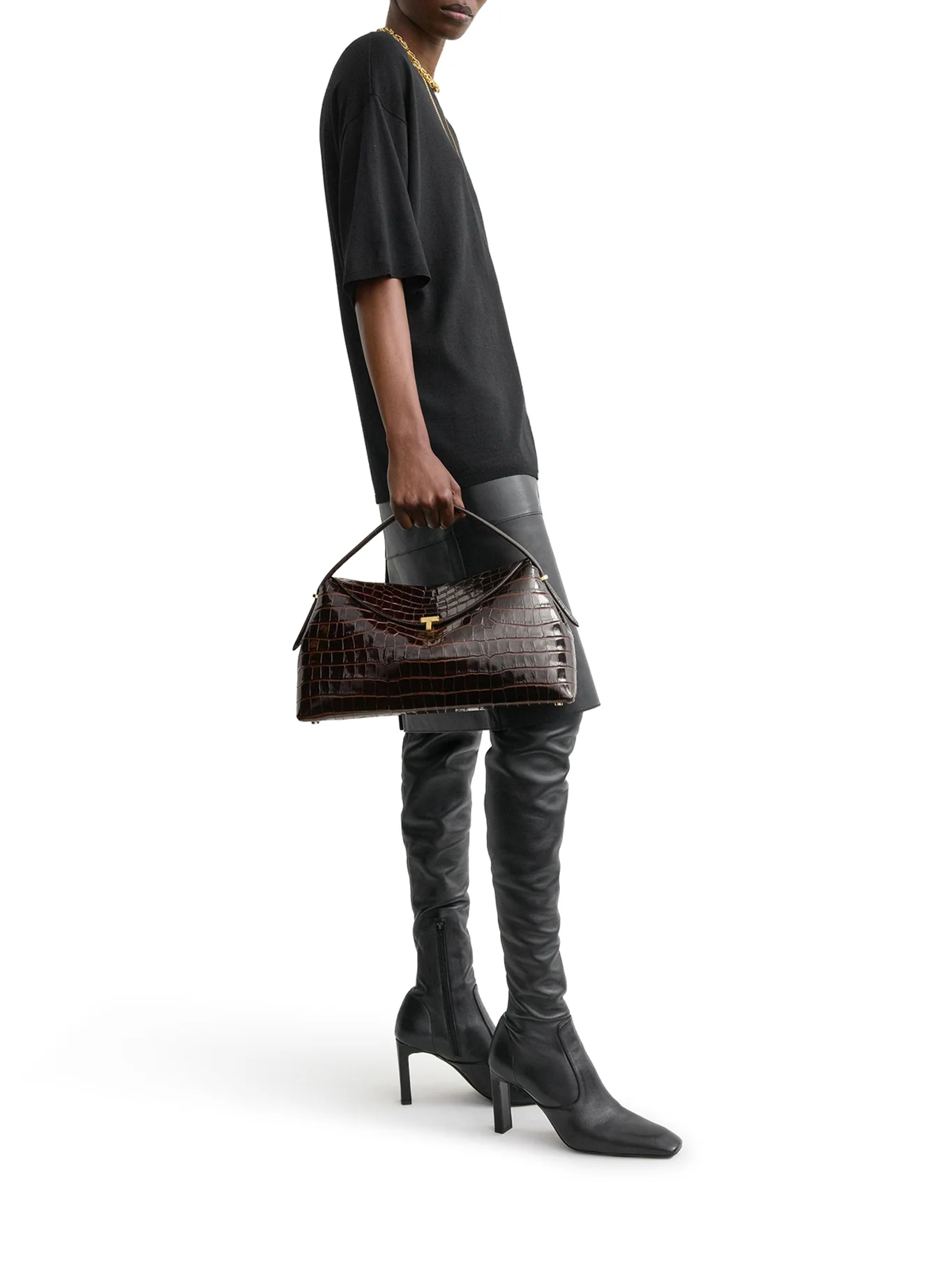 T-LOCK BAG WITH CROCODILE PRINT - Image 2